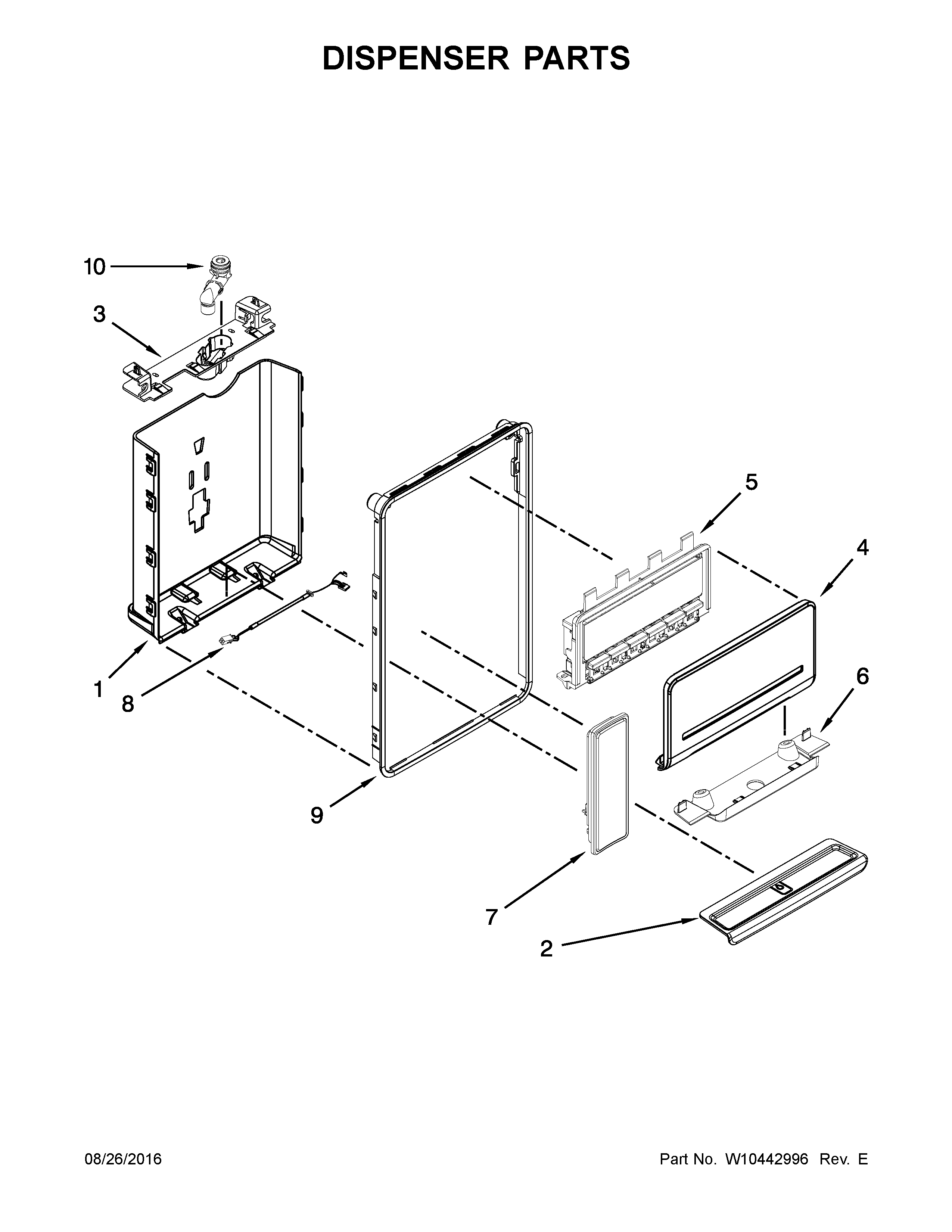 Whirlpool WRF560SEYB00 dispenser parts diagram