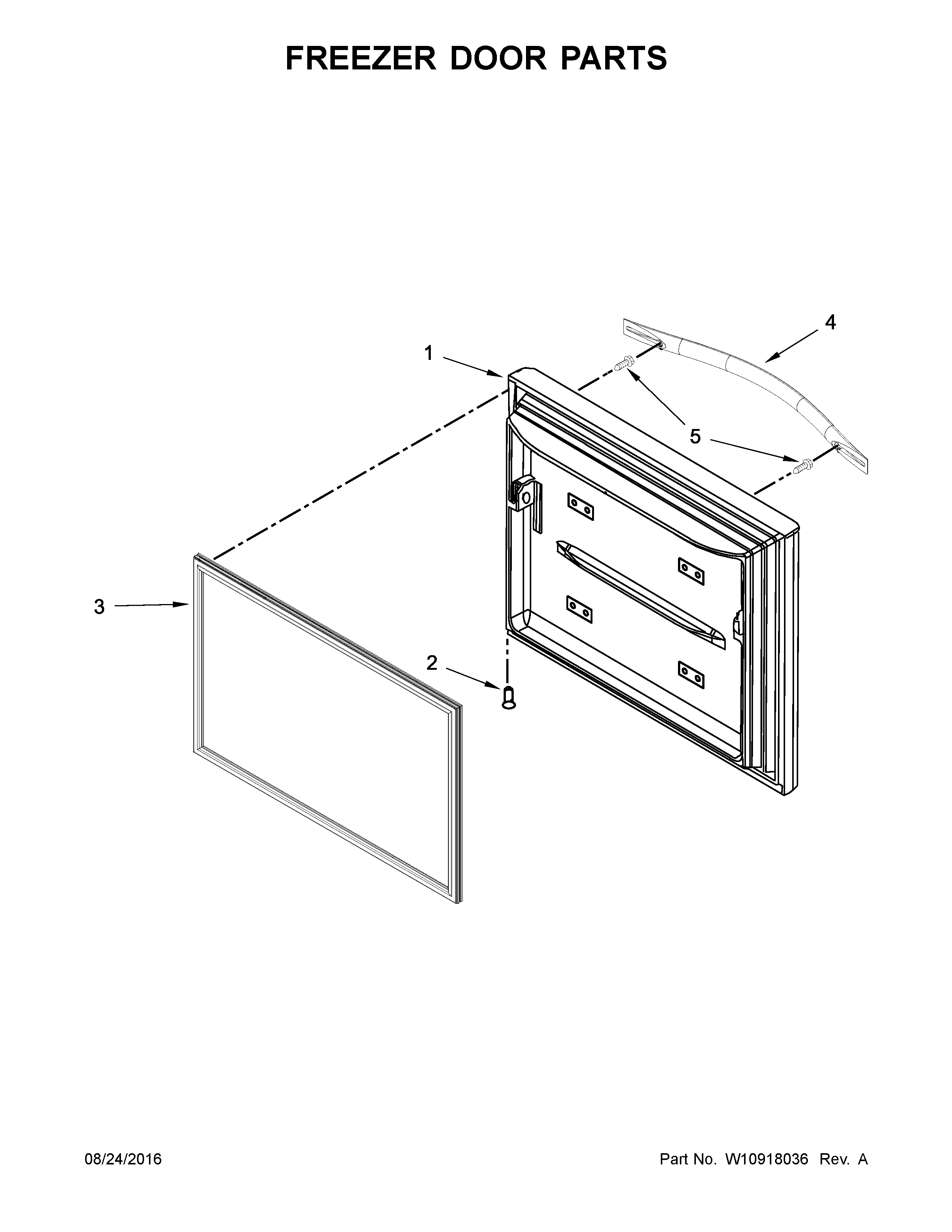 Whirlpool WRF560SMYE04 freezer door parts diagram