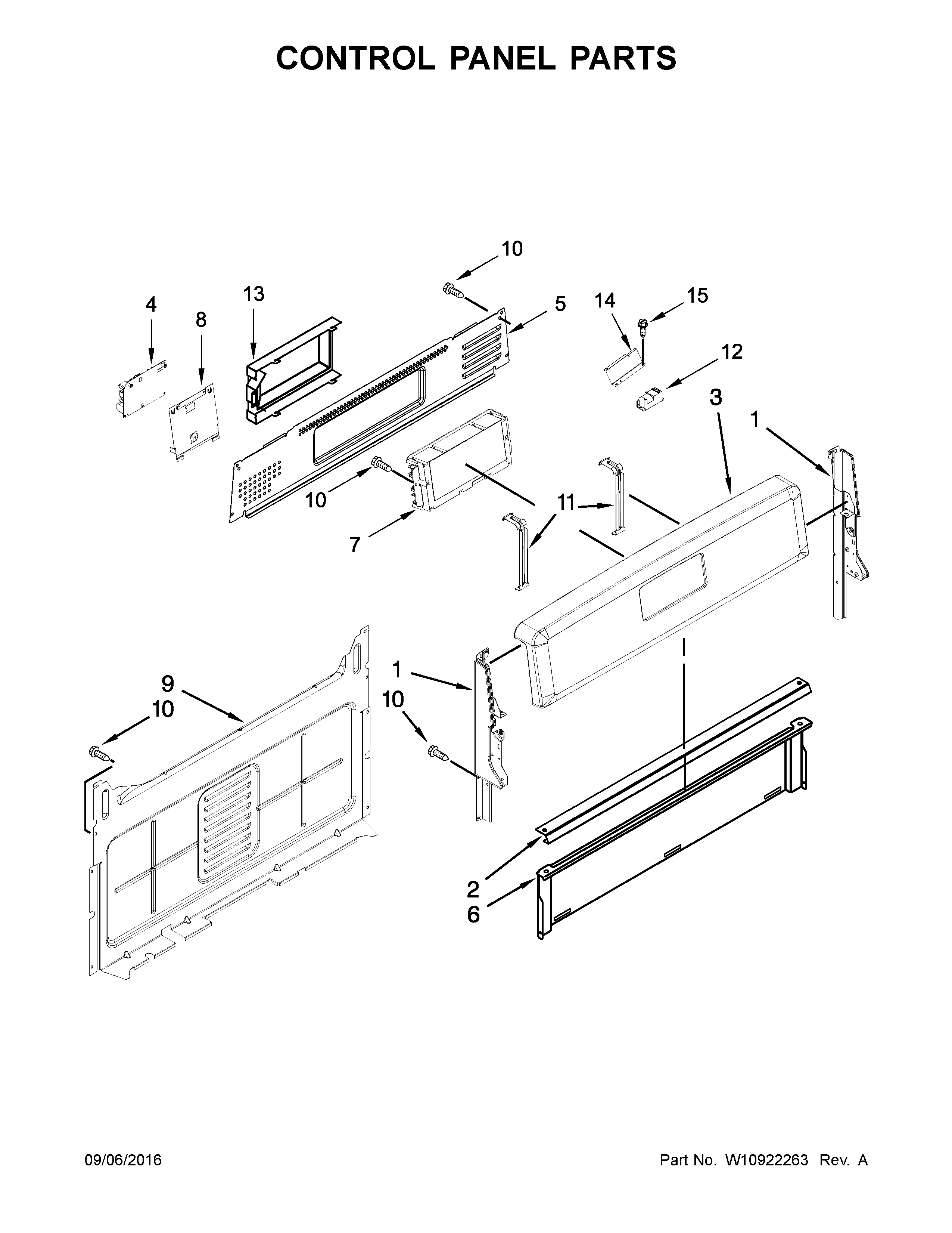 Maytag MGR8700DB3 control panel parts diagram