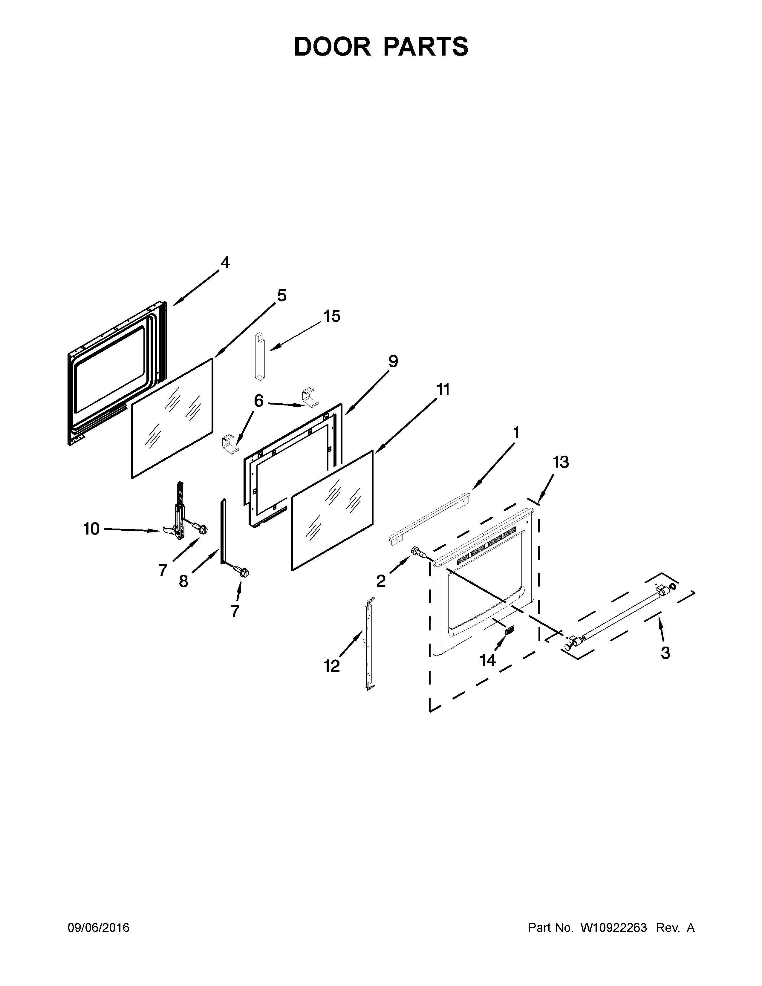 Maytag MGR8700DB3 door parts diagram