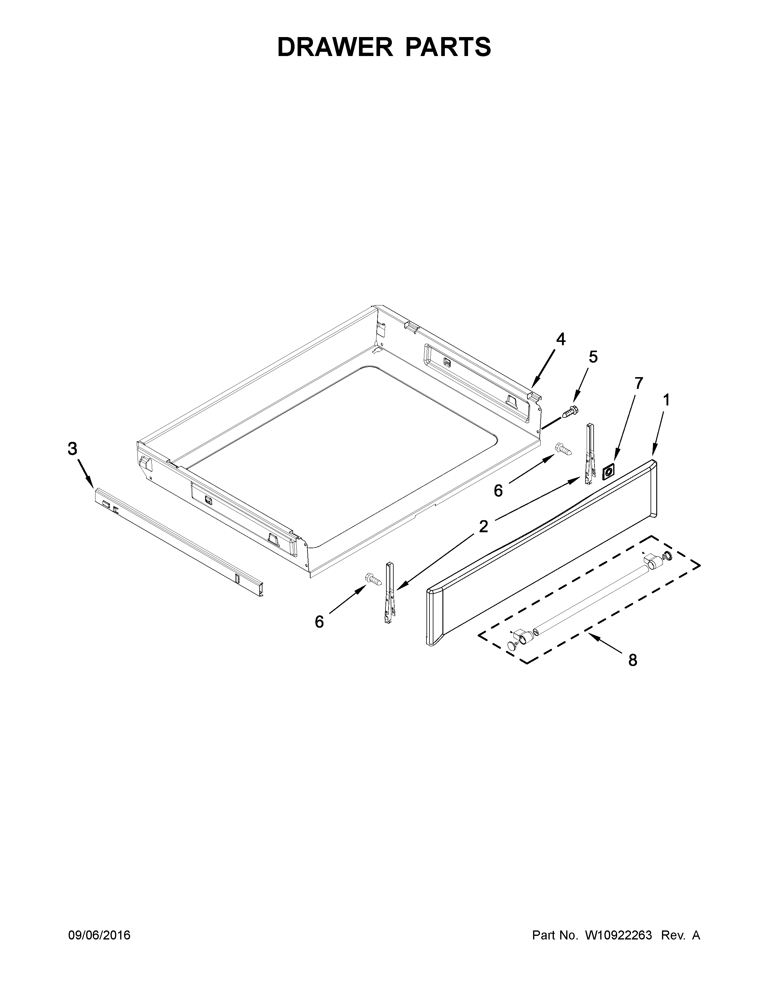 Maytag MGR8700DB3 drawer parts diagram