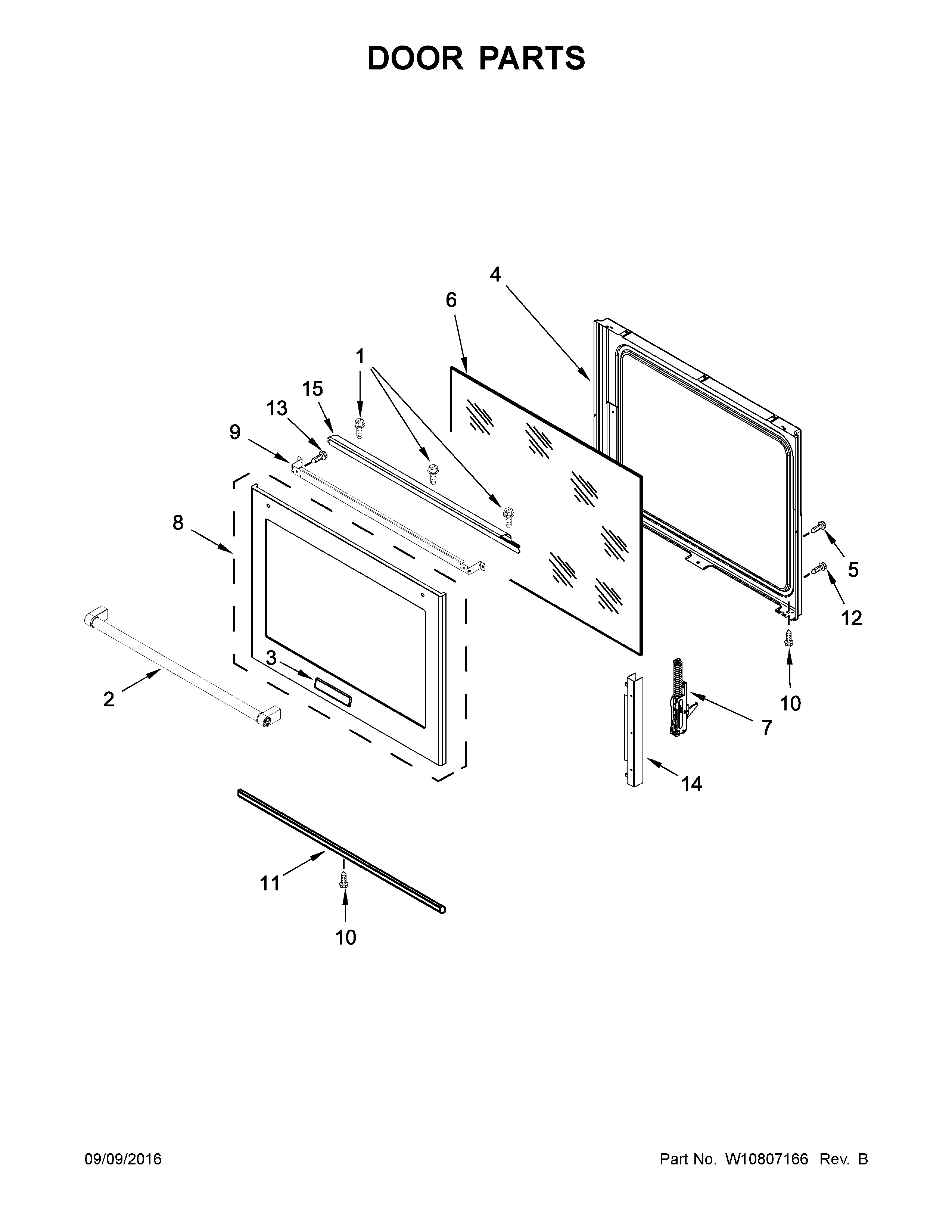 KitchenAid YKSEB900EBL0 door parts diagram