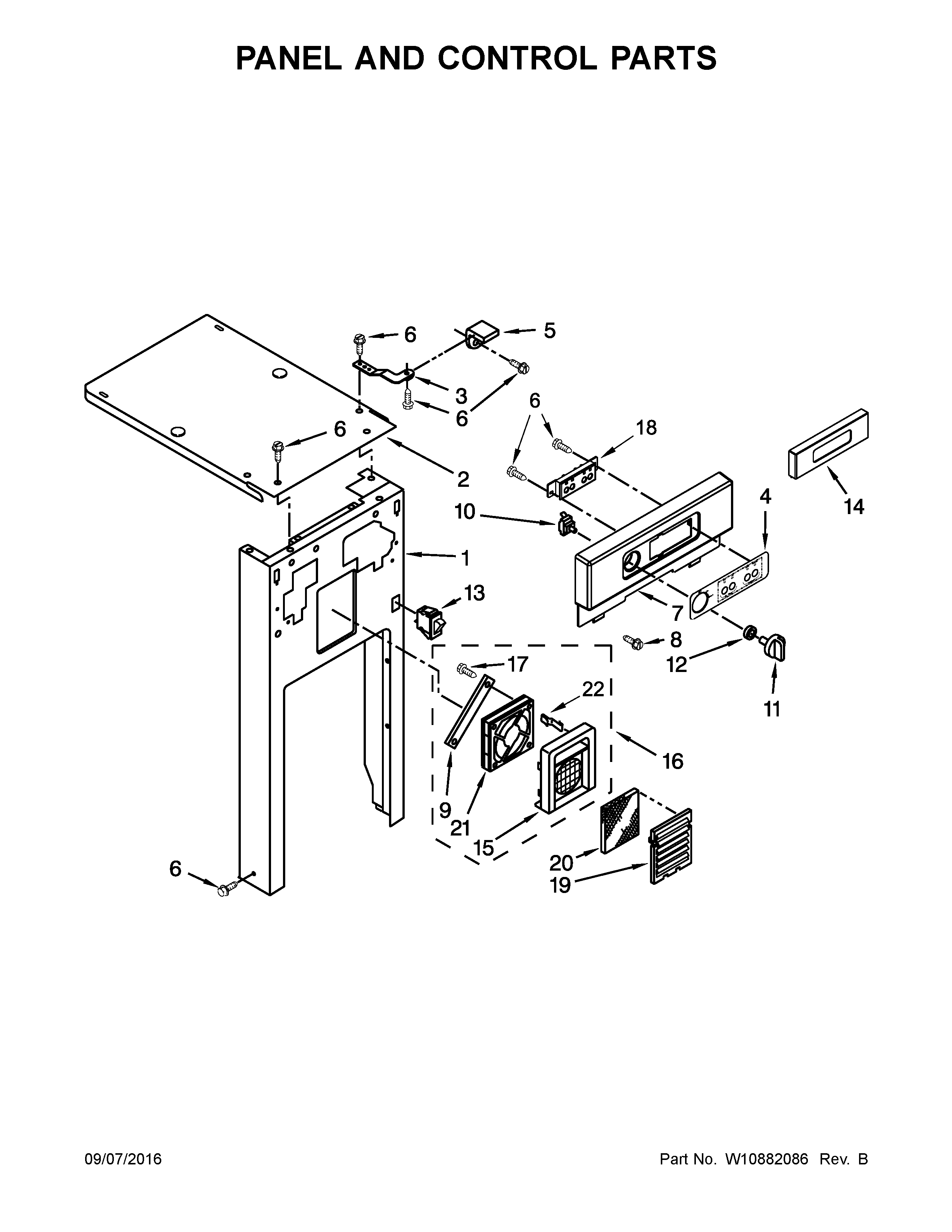 Maytag MTUC7500AFB0 panel and control parts diagram