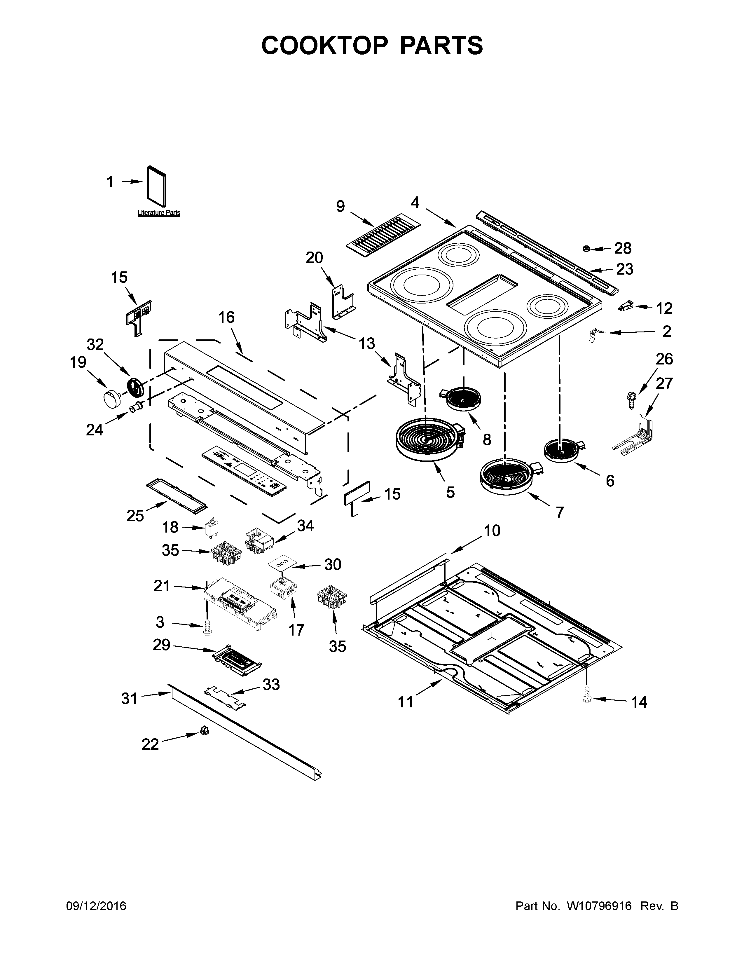 KitchenAid KSEG950ESS0 cooktop parts diagram