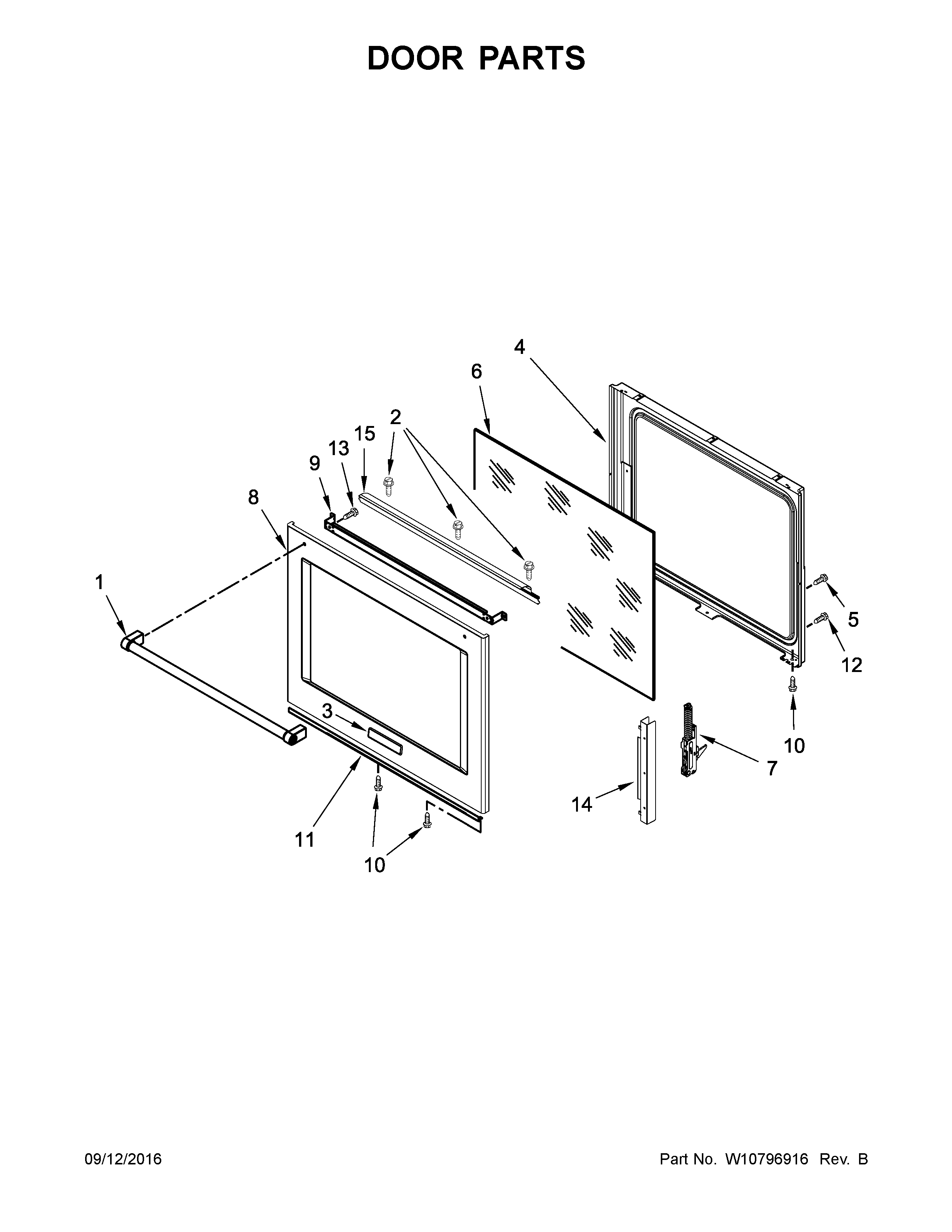 KitchenAid KSEG950ESS0 door parts diagram