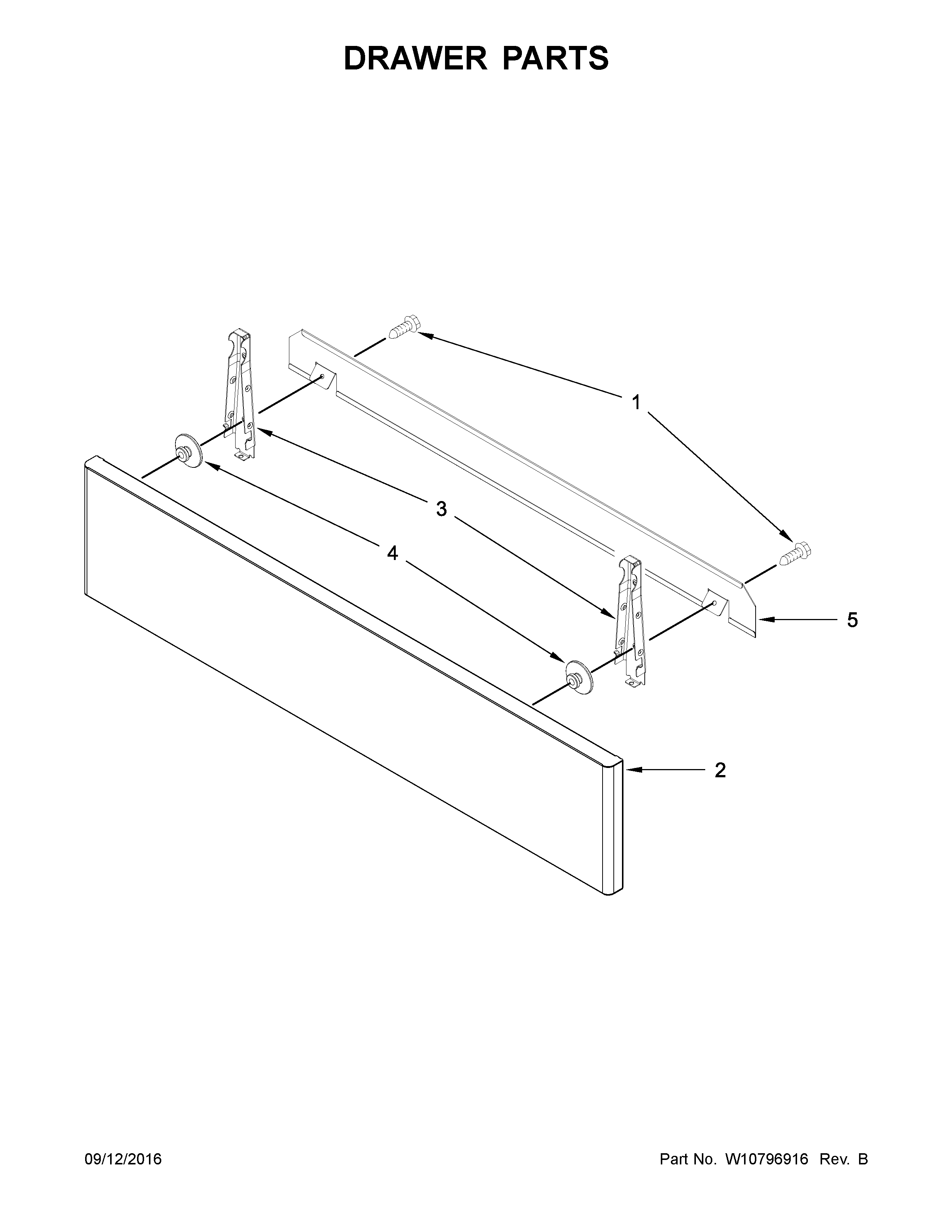 KitchenAid KSEG950ESS0 drawer parts diagram
