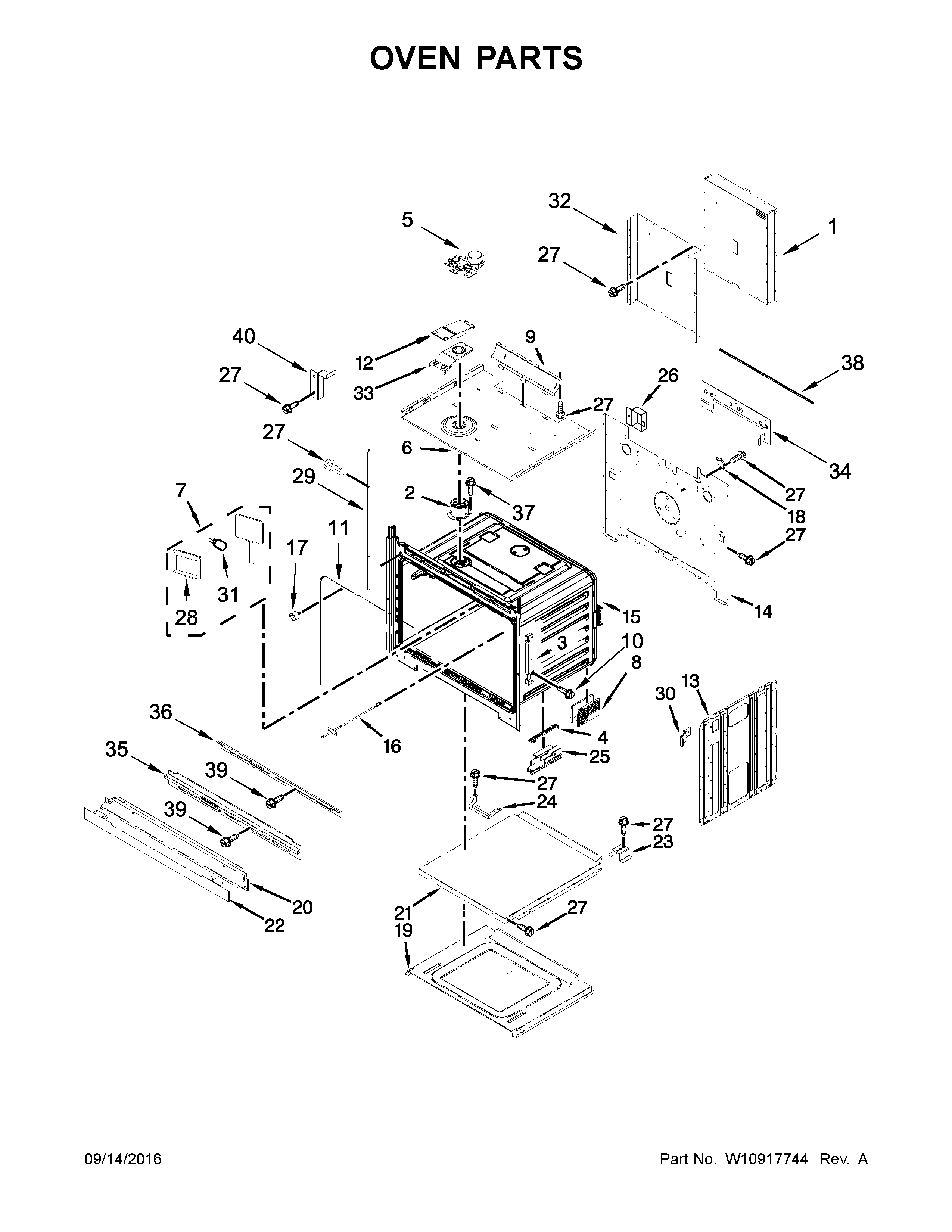 KitchenAid KODT107ESS01 oven parts diagram