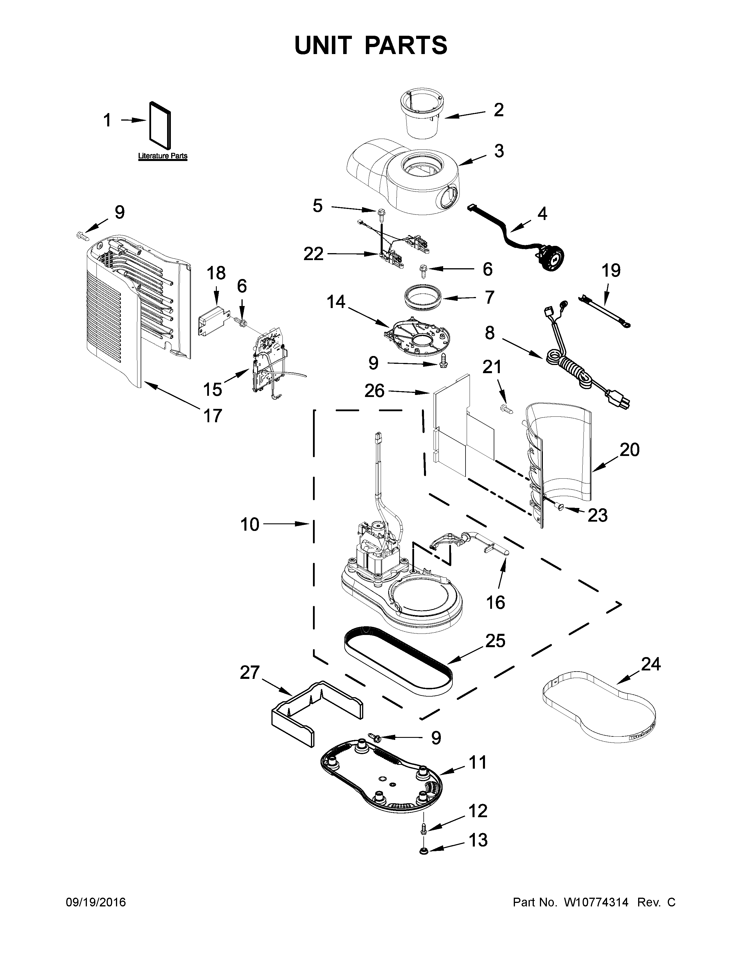 KitchenAid 5KSB5080EER0 unit parts diagram