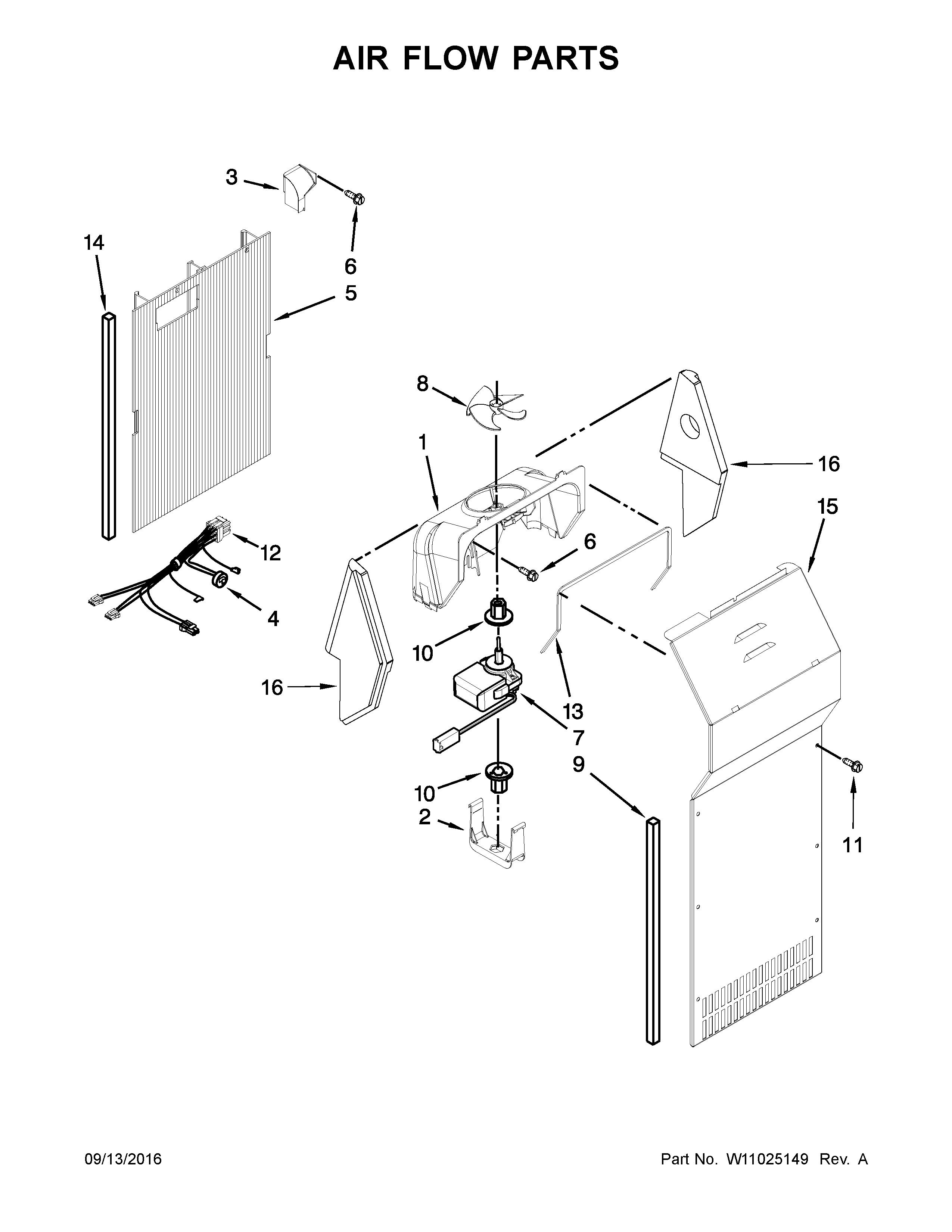 Whirlpool WRS325FNAW00 air flow parts diagram