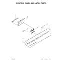 KitchenAid KDTM354EBS1 control panel and latch parts diagram