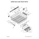 KitchenAid KDTE254EWH2 upper rack and track parts diagram