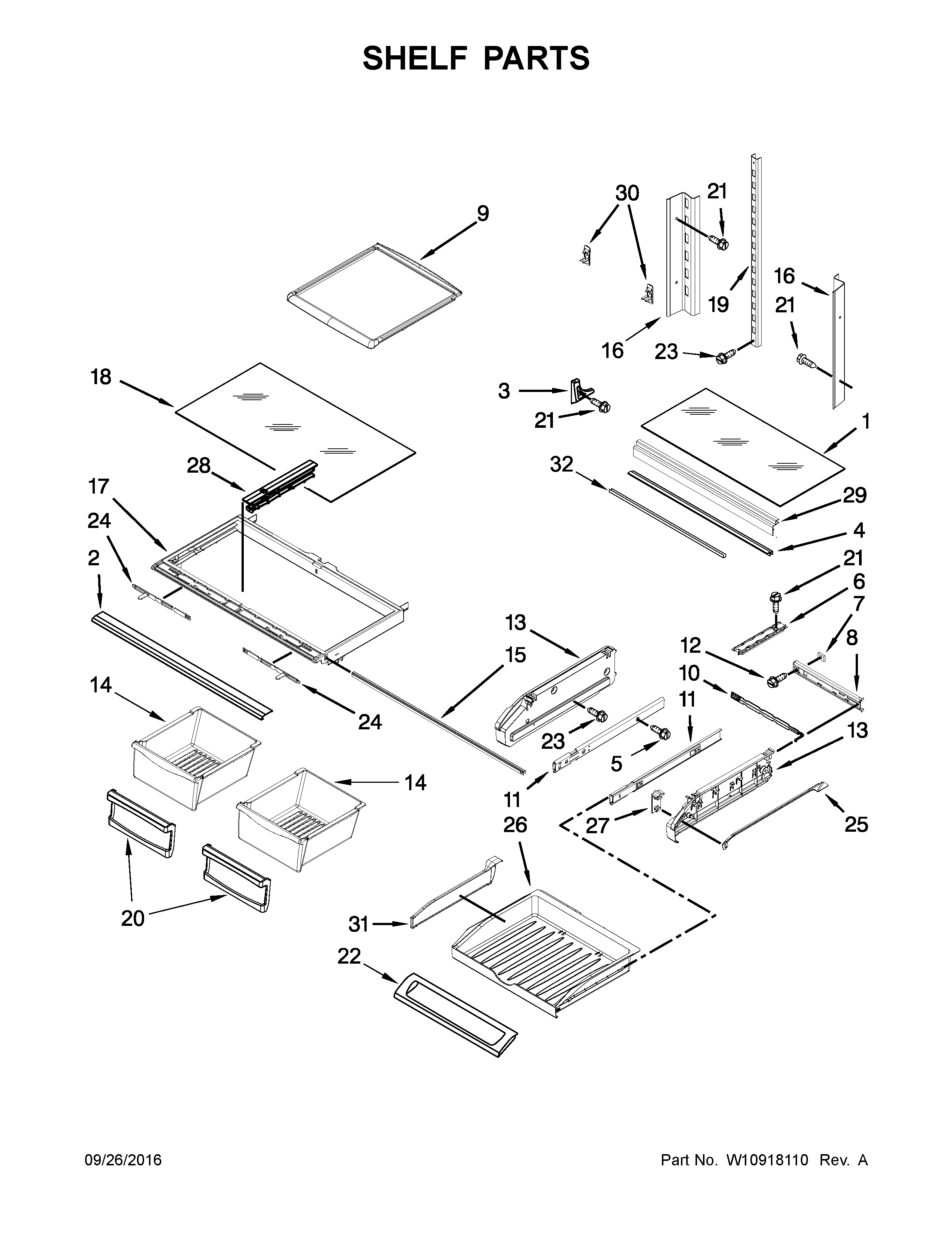 Maytag MFI2269FRB00 shelf parts diagram