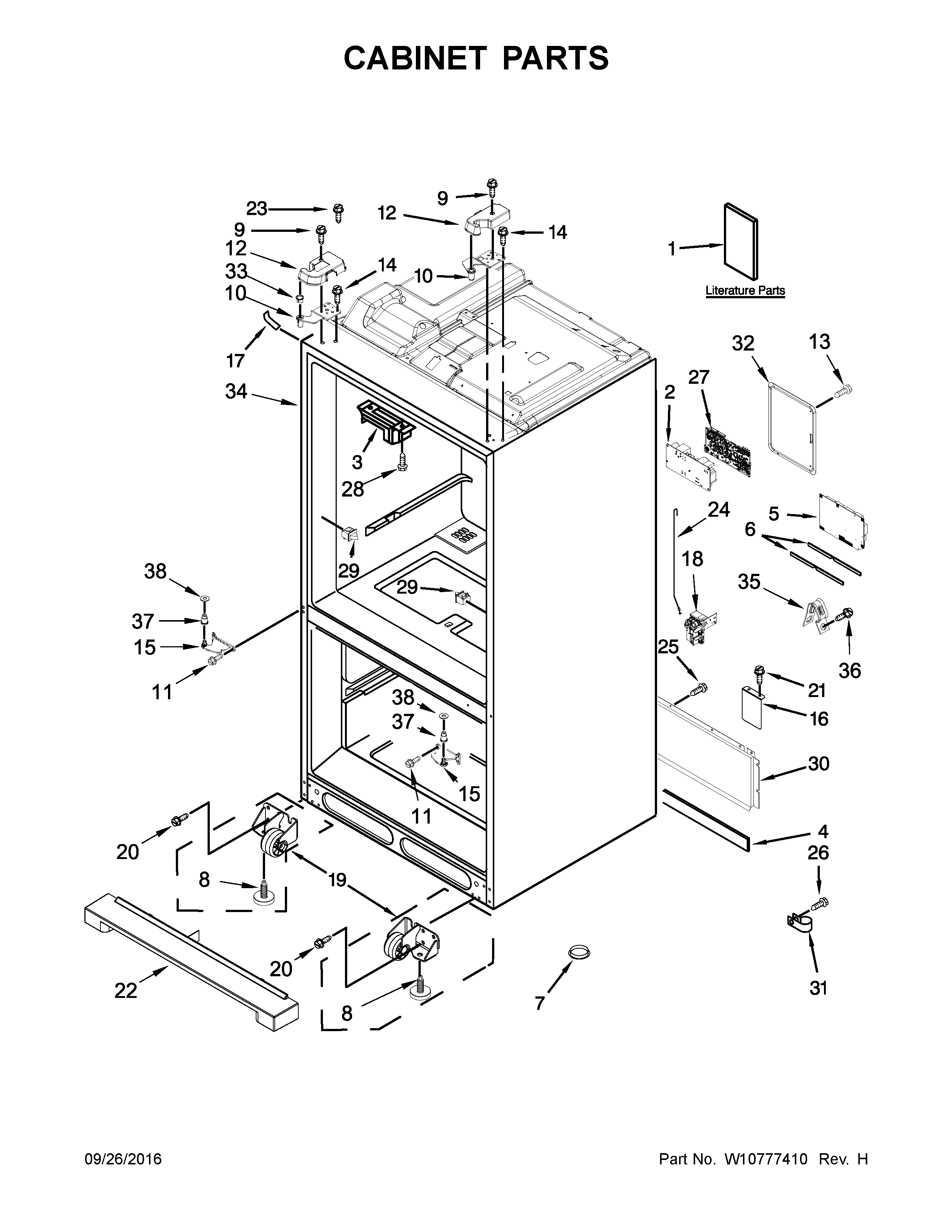 KitchenAid KRMF606ESS00 cabinet parts diagram