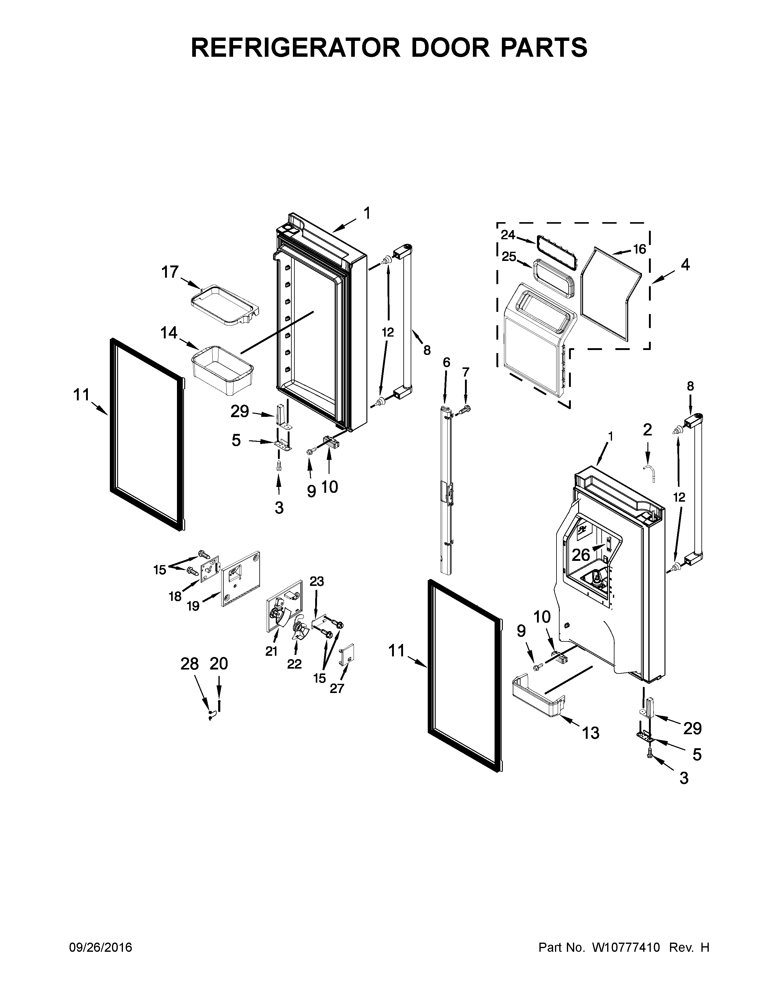 KitchenAid KRMF606ESS00 refrigerator door parts diagram