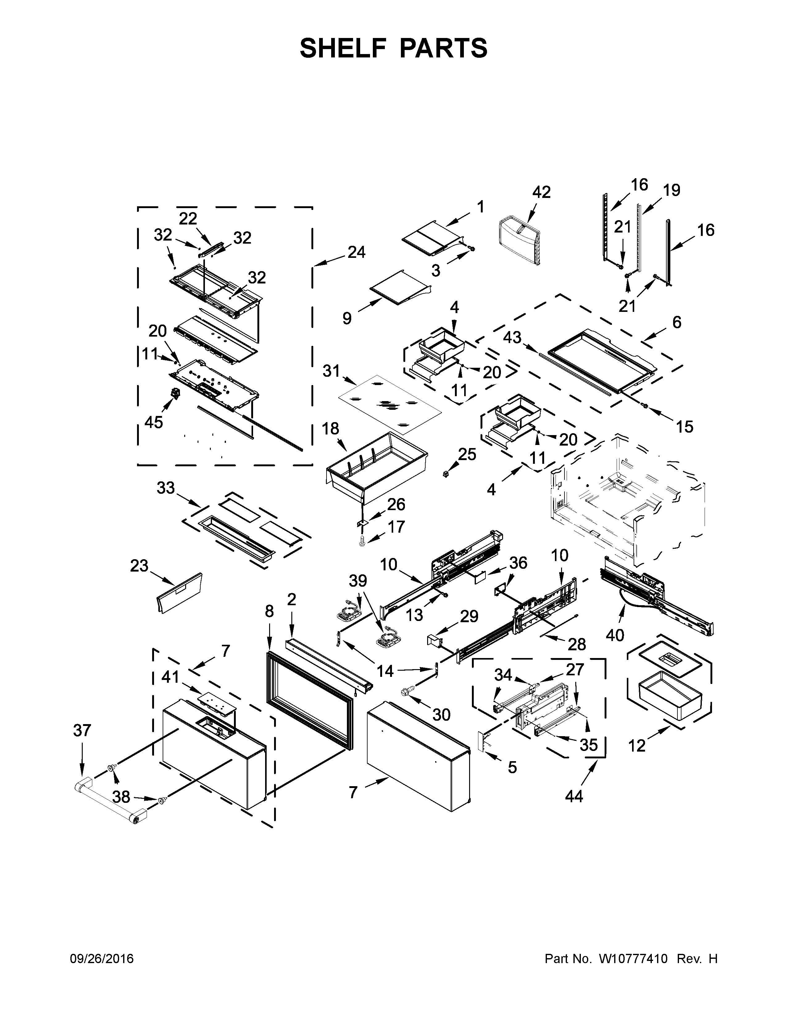 KitchenAid KRMF606ESS00 shelf parts diagram