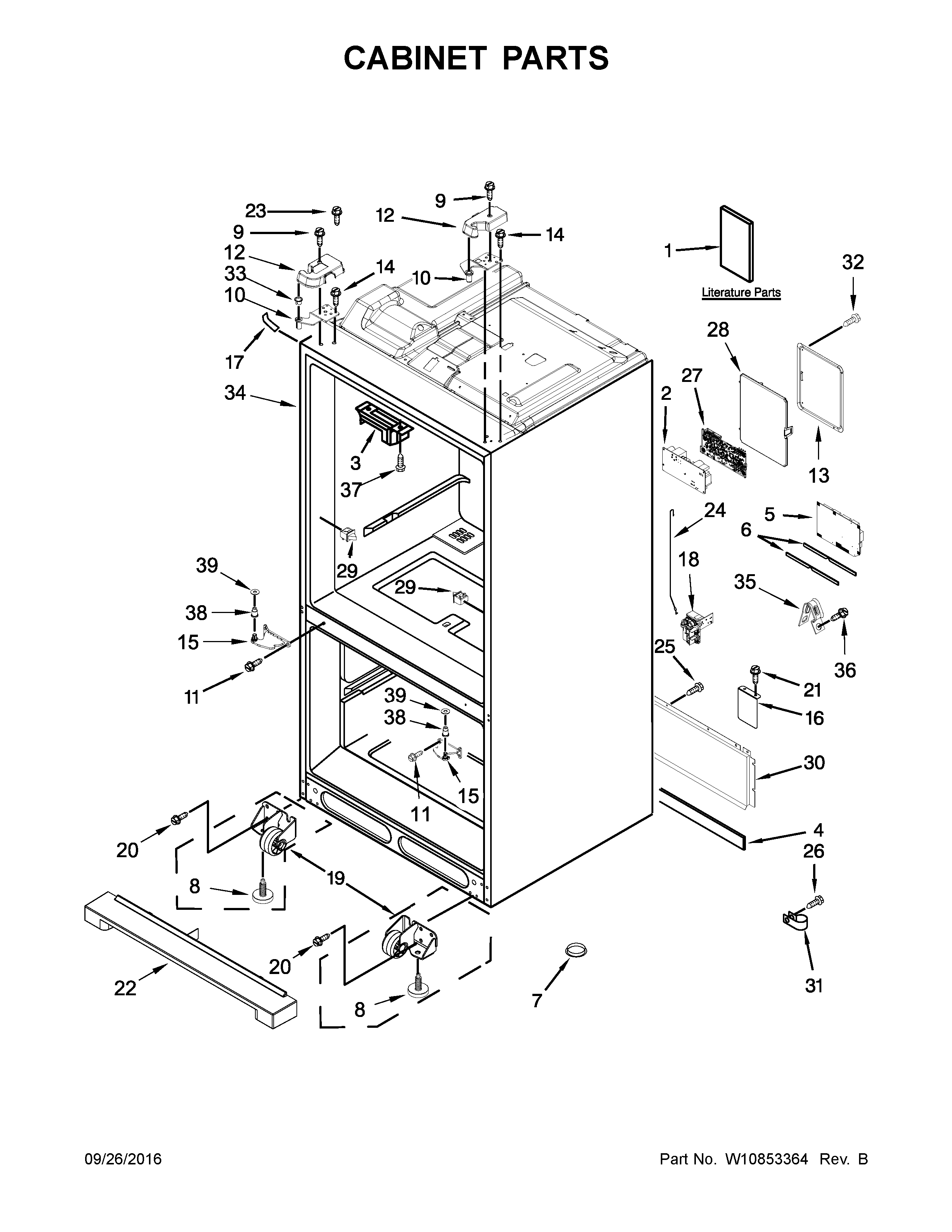 KitchenAid KRMF606ESS01 cabinet parts diagram