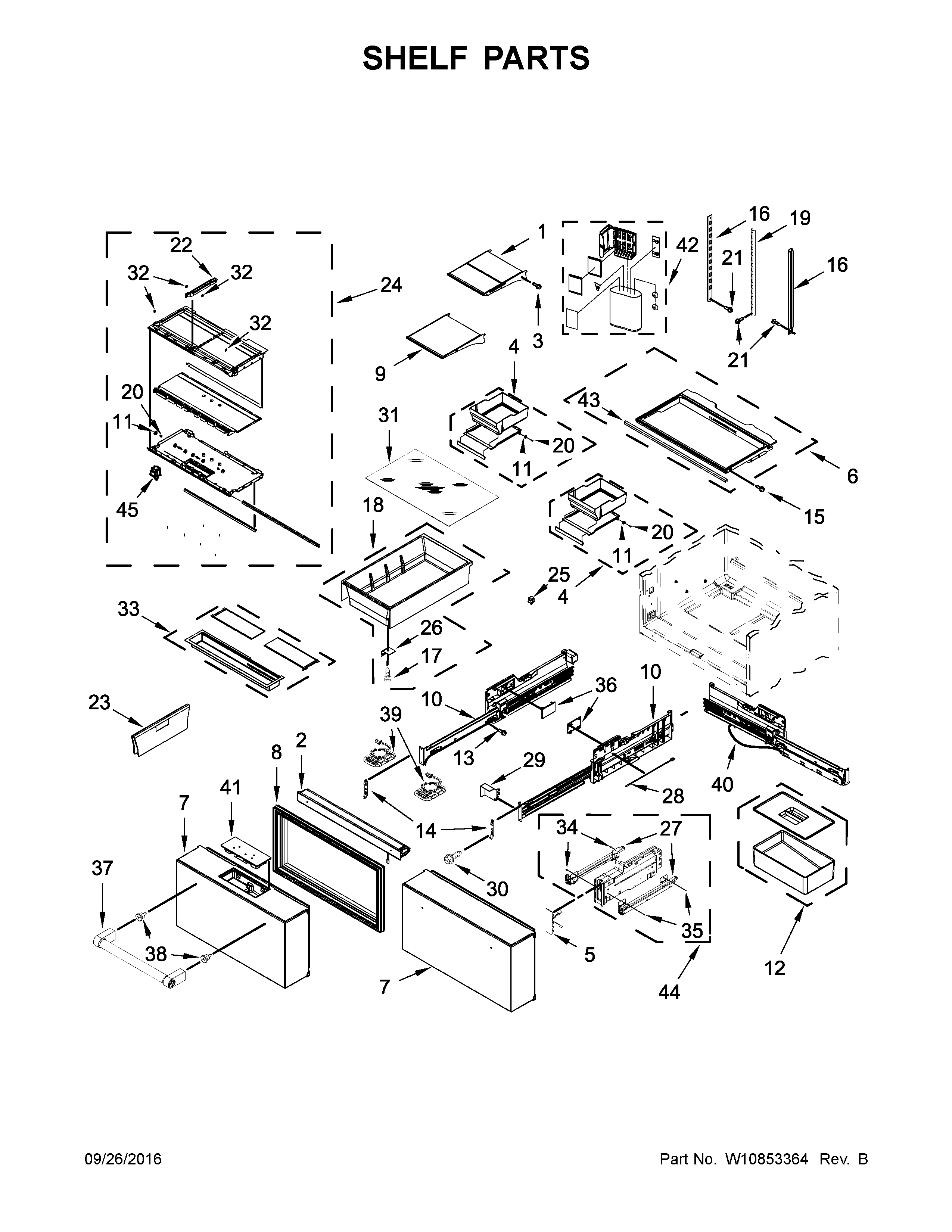 KitchenAid KRMF606ESS01 shelf parts diagram