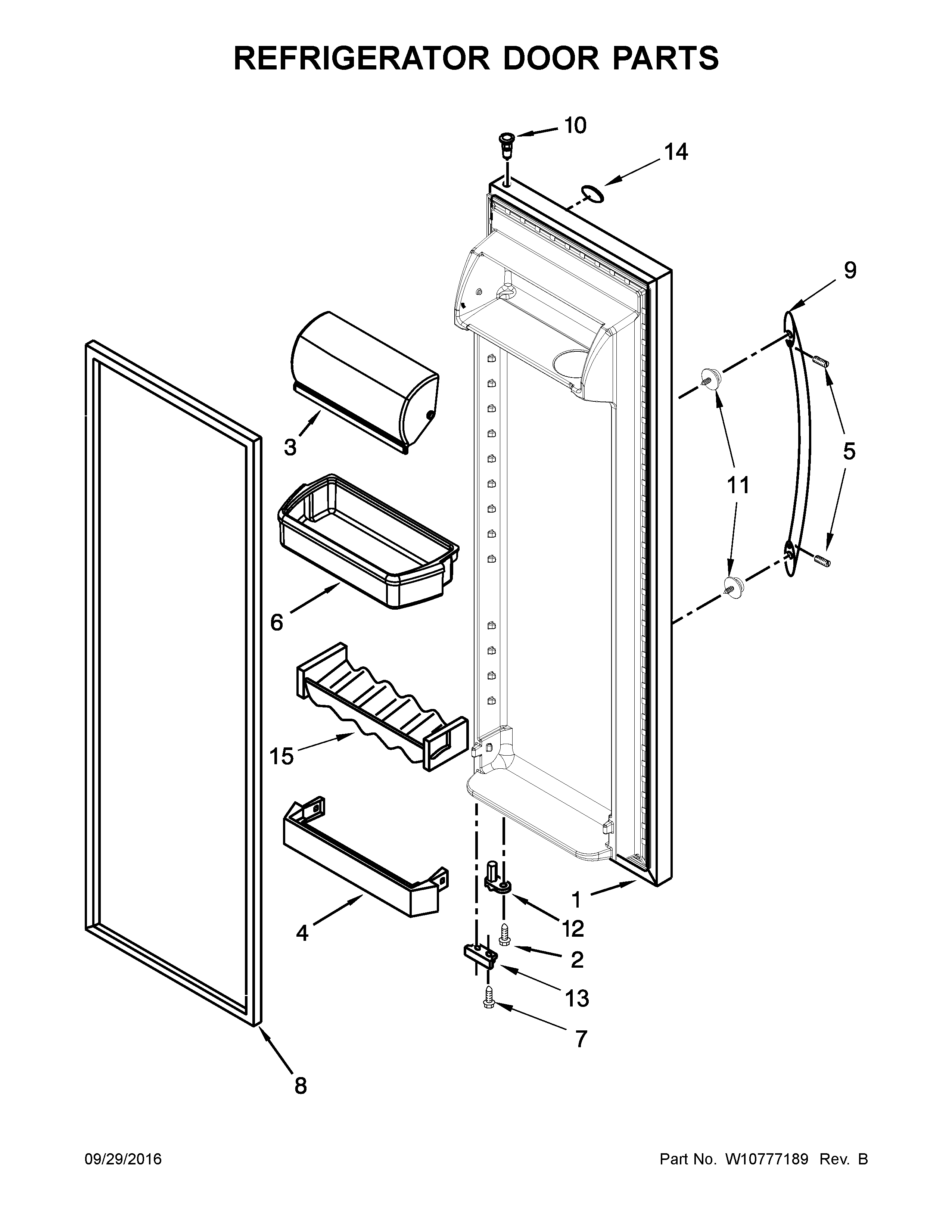 Maytag 5MSF25N4BA02 refrigerator door parts diagram