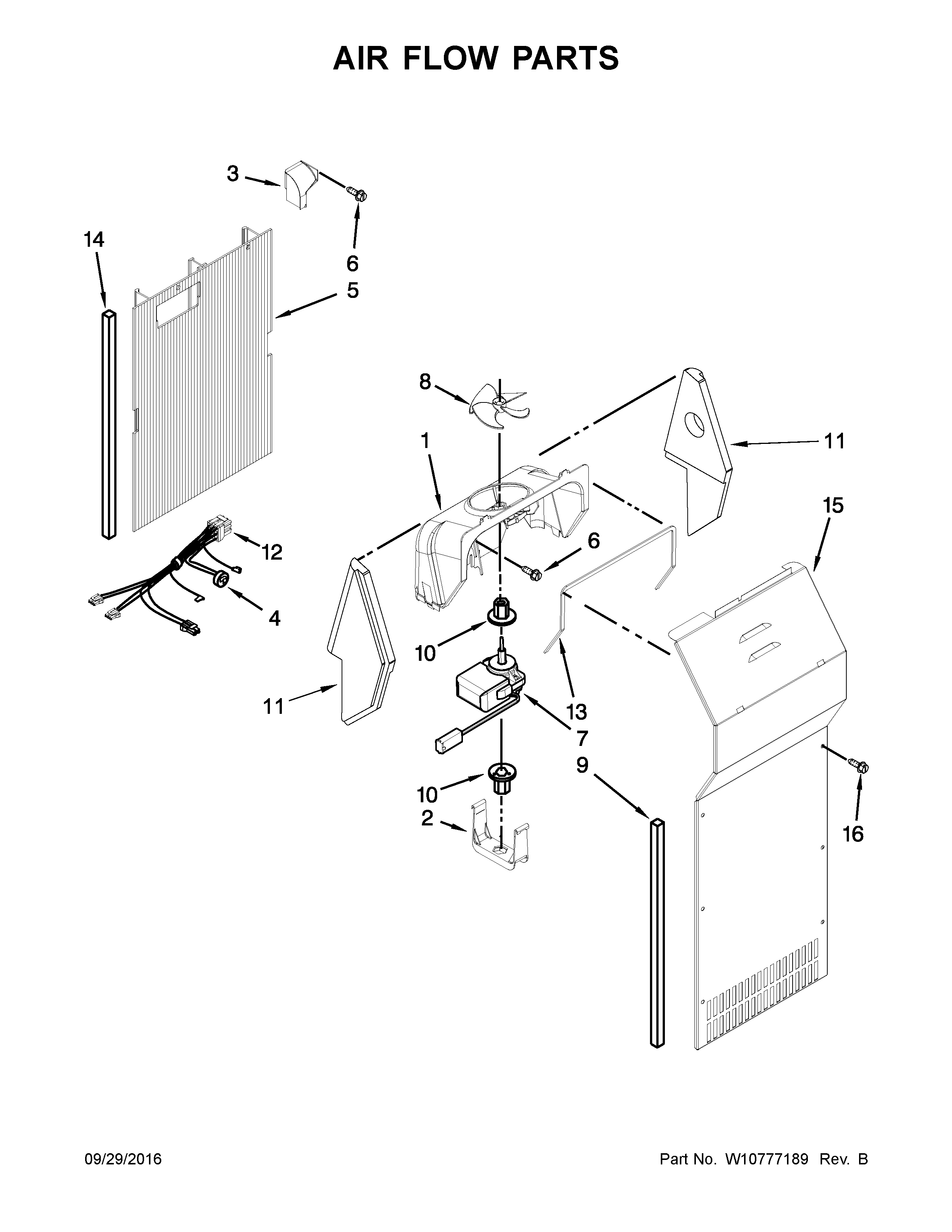 Maytag 5MSF25N4BA02 air flow parts diagram