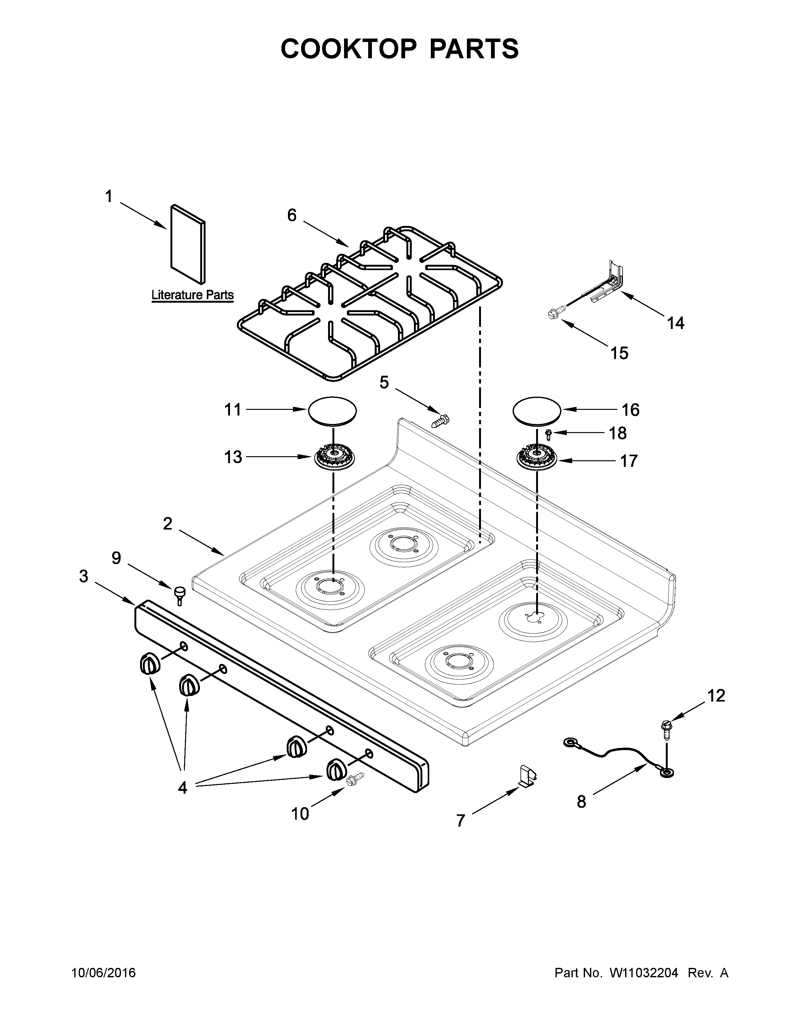 Amana AGR5330BAB1 cooktop parts diagram