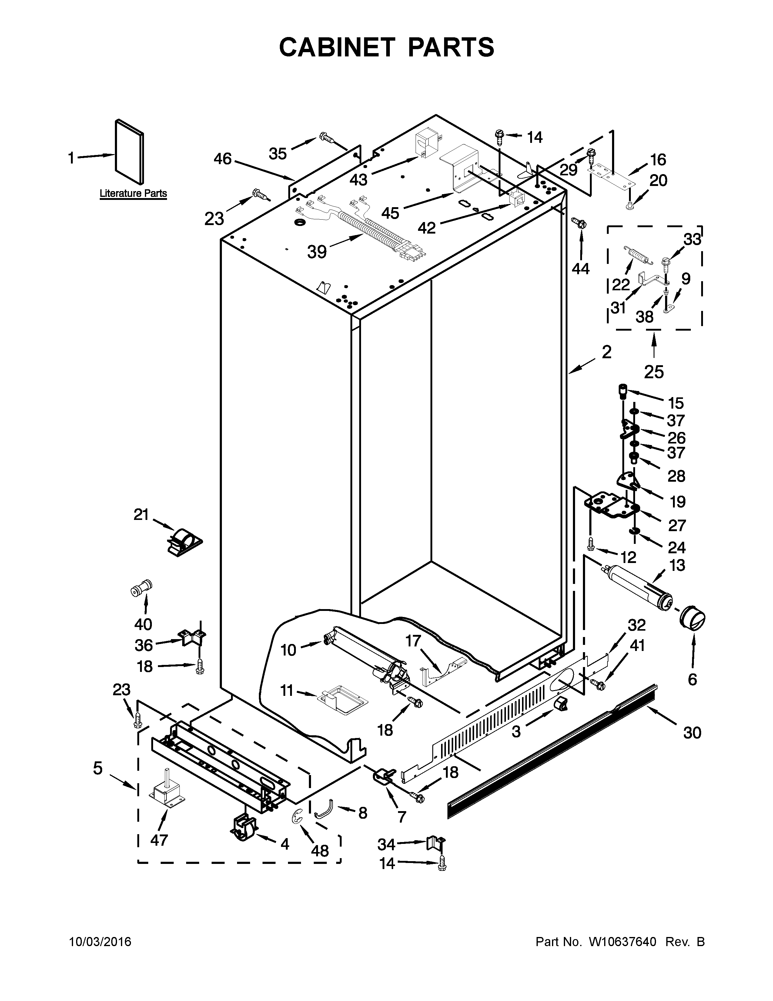 KitchenAid KSSC48QVS06 cabinet parts diagram