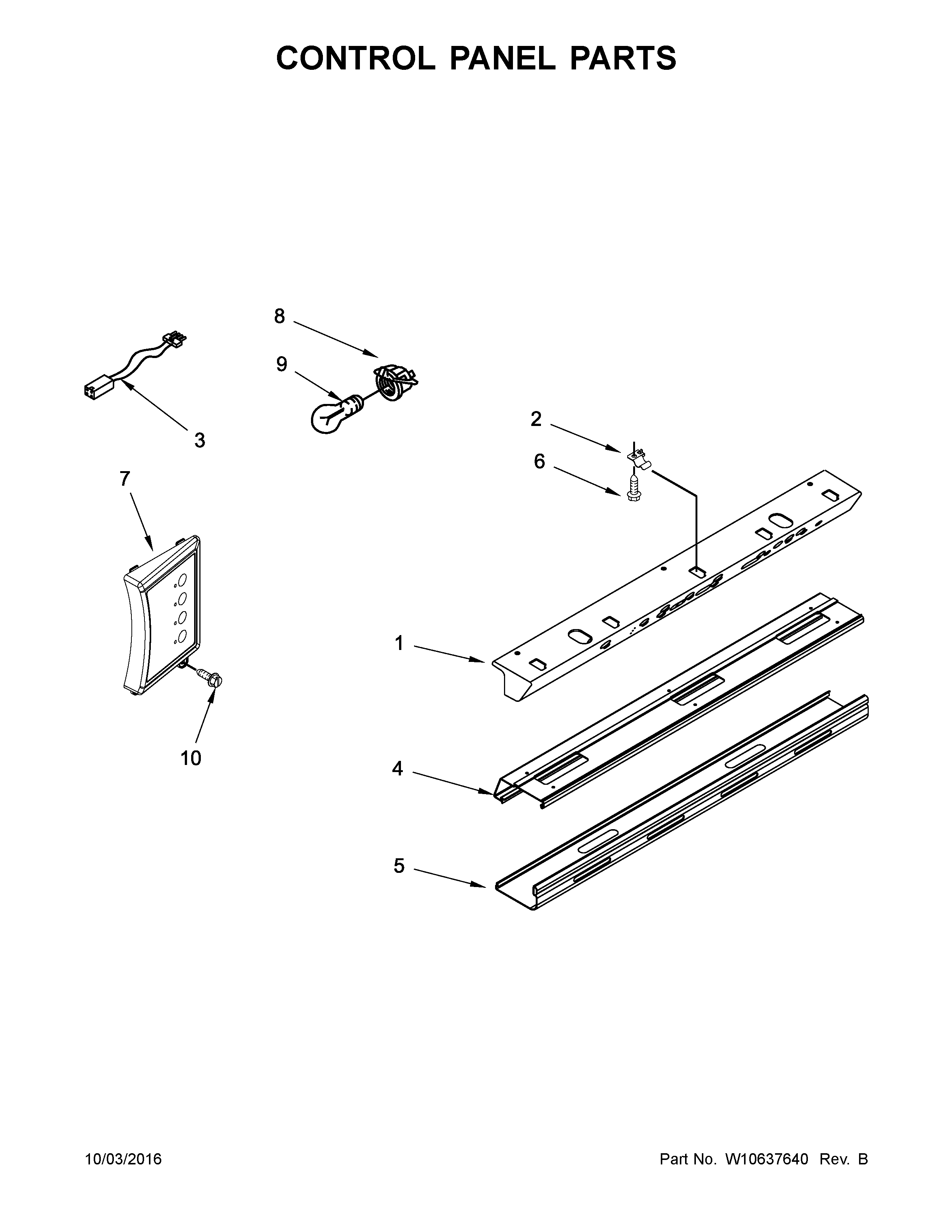 KitchenAid KSSC48QVS06 control panel parts diagram