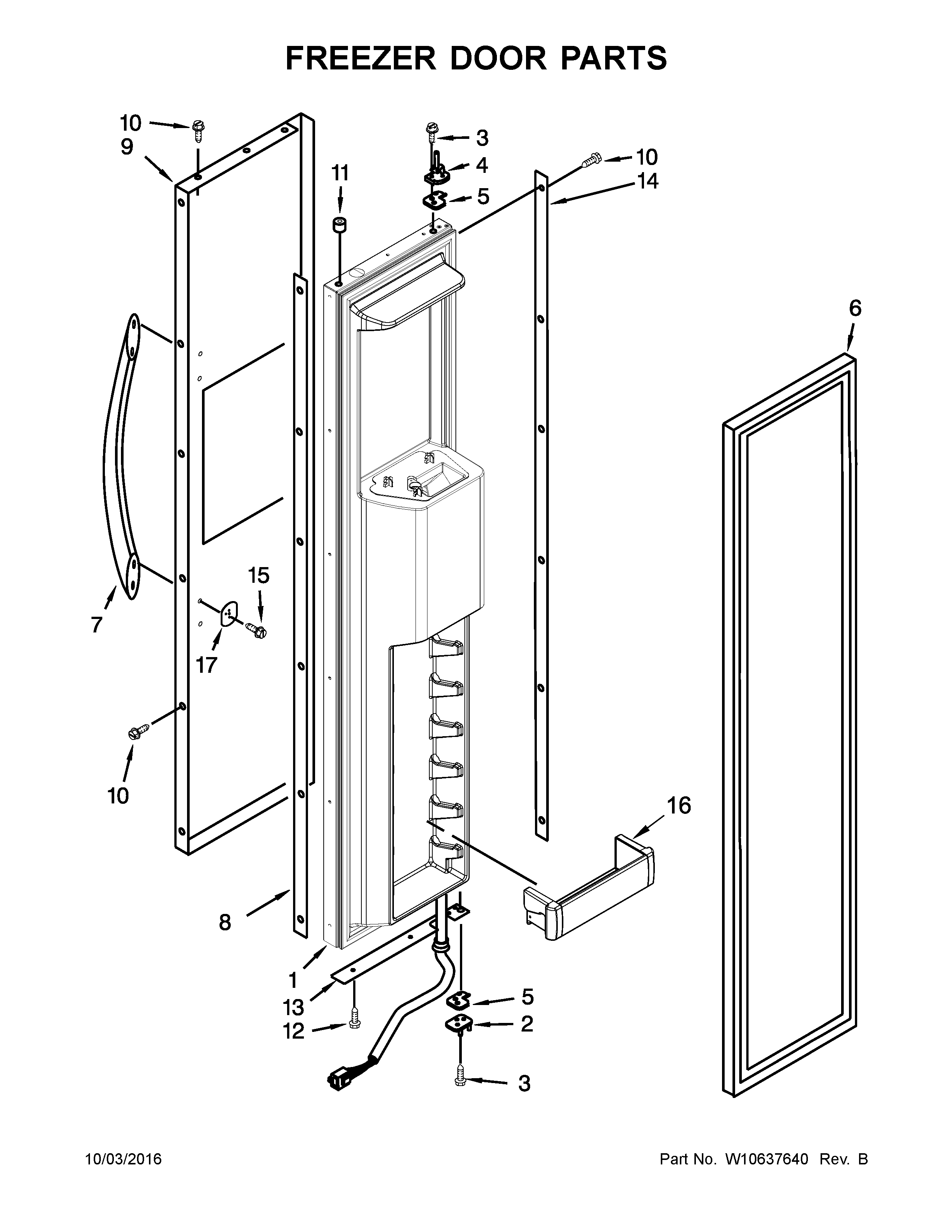KitchenAid KSSC48QVS06 freezer door parts diagram