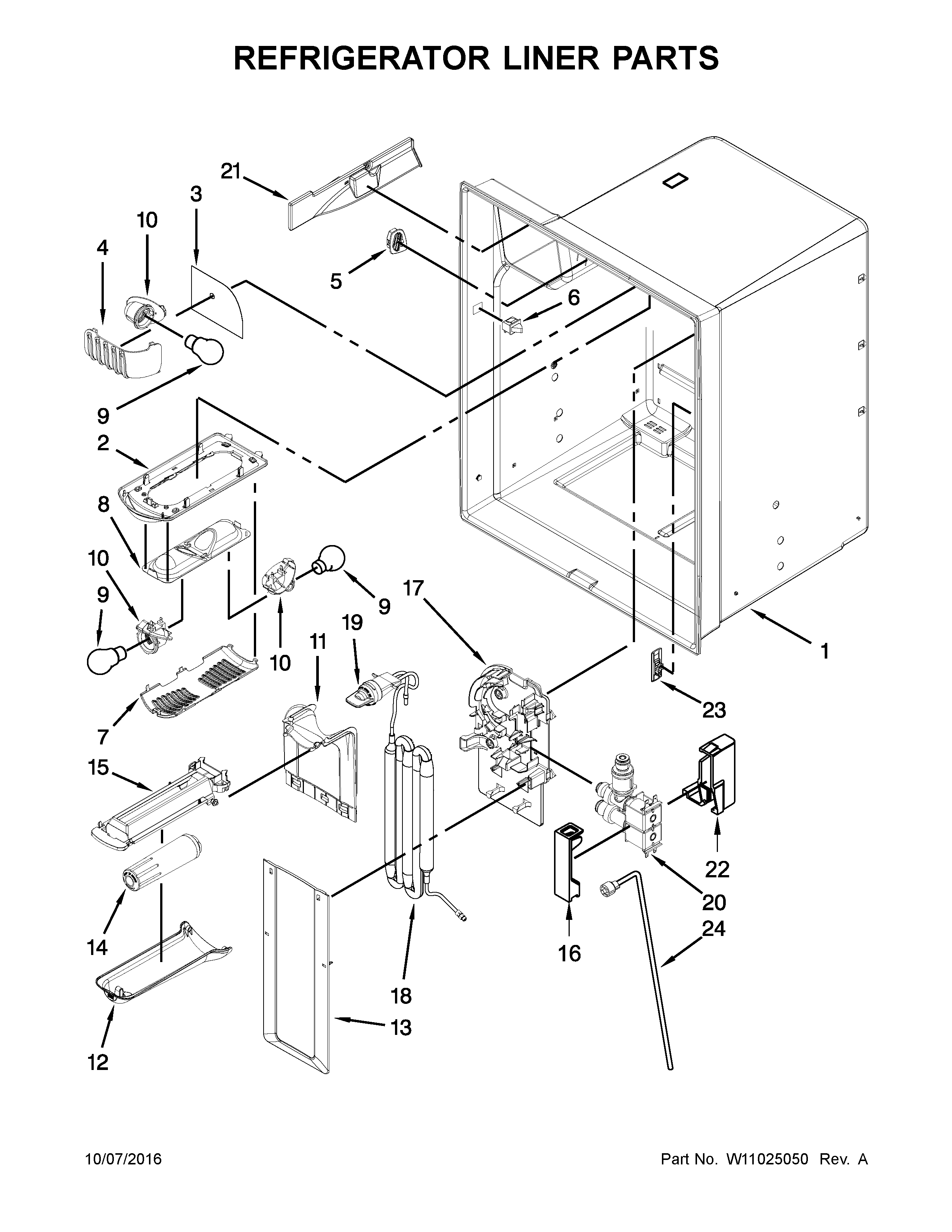 Maytag MFI2269FRZ02 refrigerator liner parts diagram