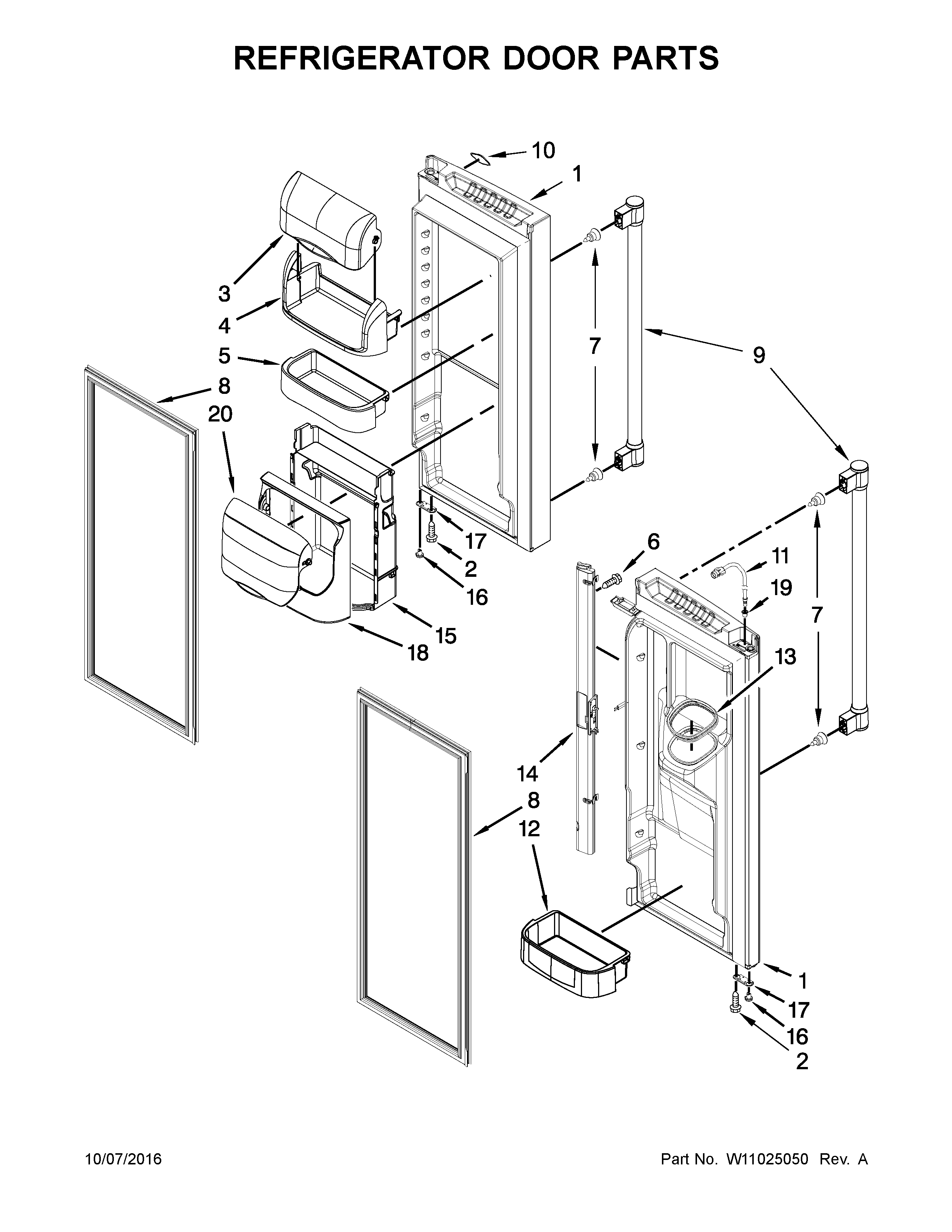 Maytag MFI2269FRZ02 refrigerator door parts diagram