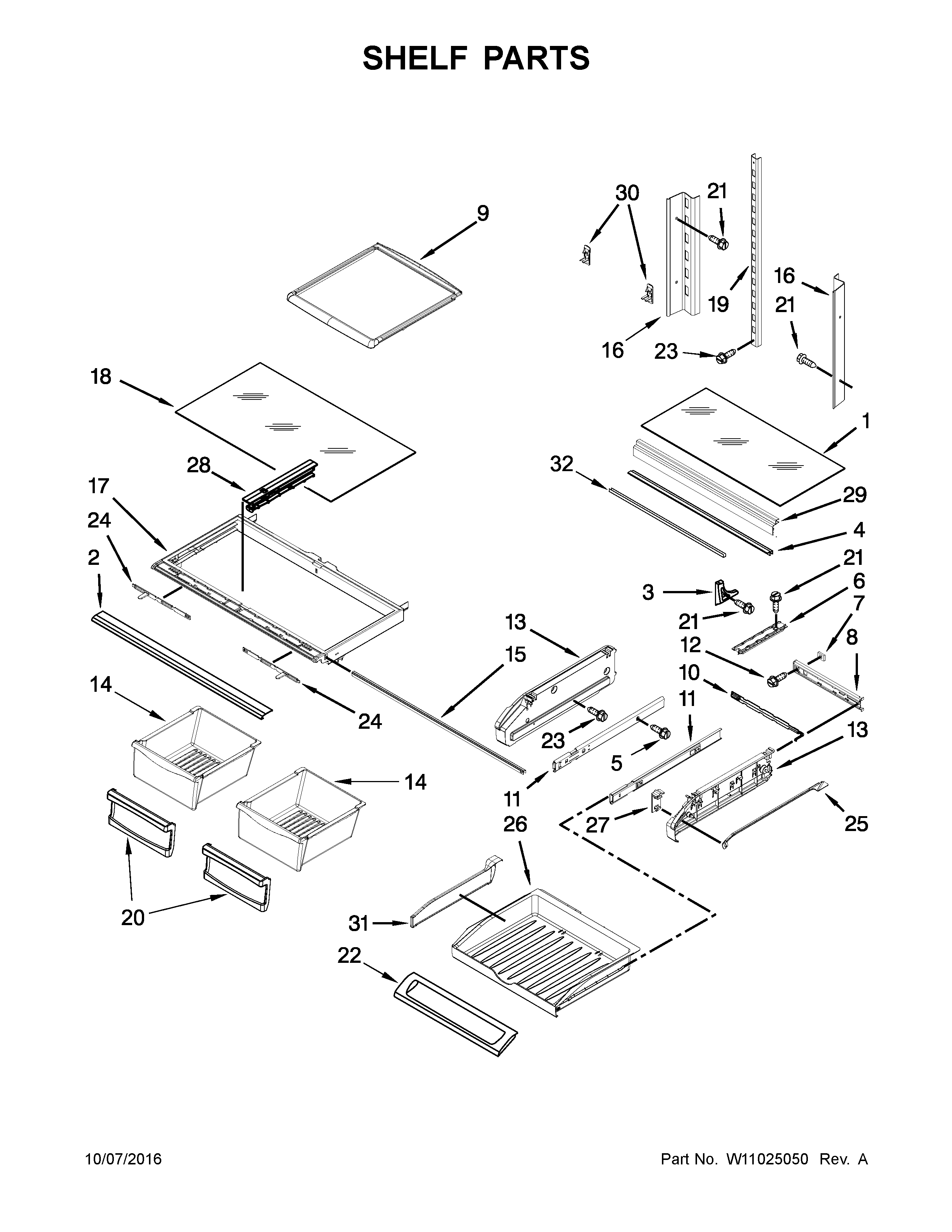 Maytag MFI2269FRZ02 shelf parts diagram