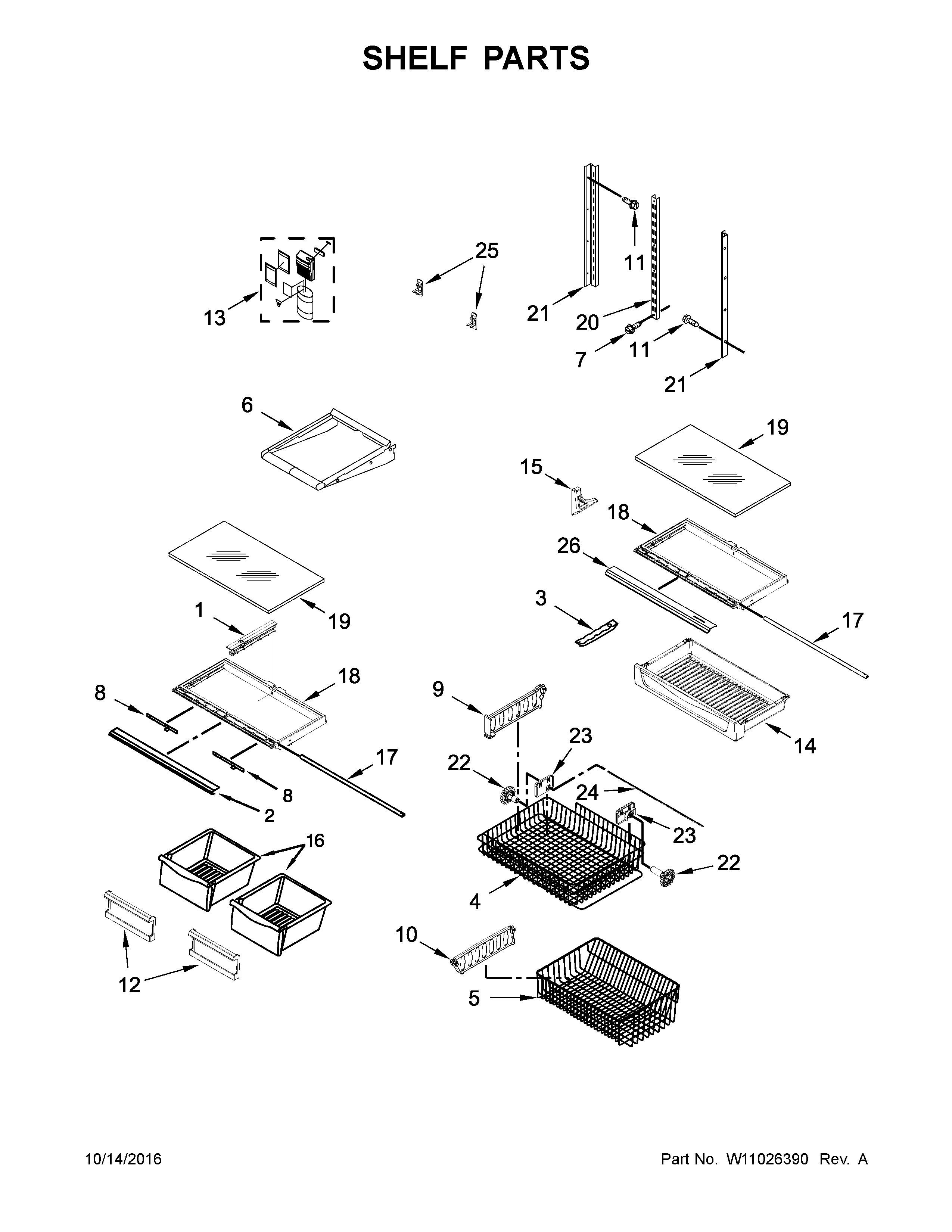 Maytag MBR1957FEZ01 shelf parts diagram
