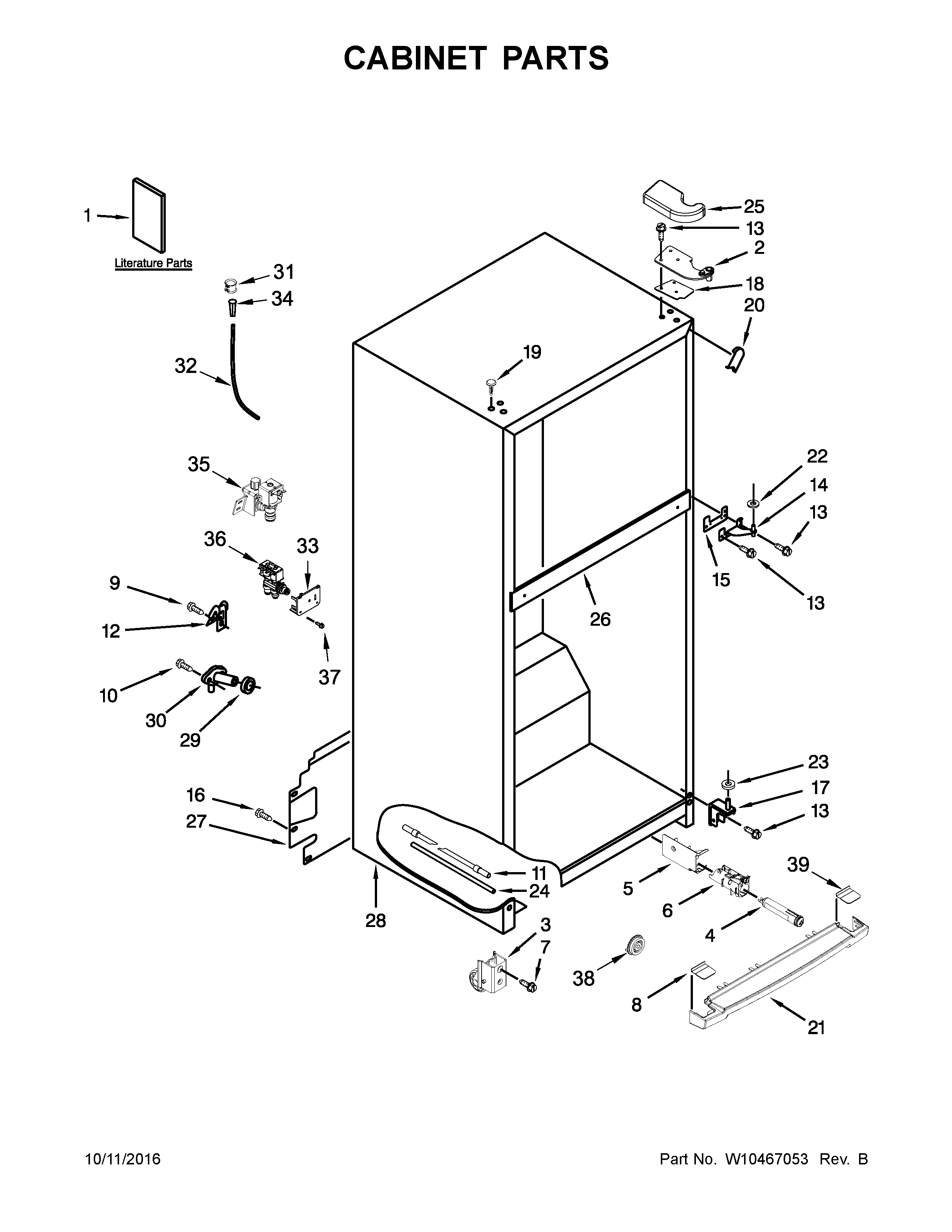 Whirlpool WRT771RWYW01 cabinet parts diagram