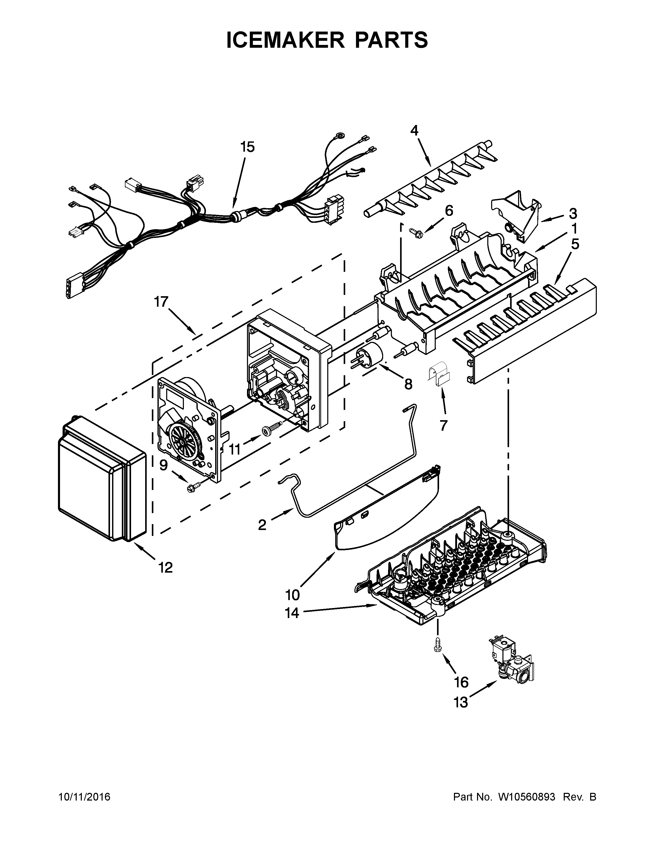 KitchenAid KFXS25RYMS5 icemaker parts diagram