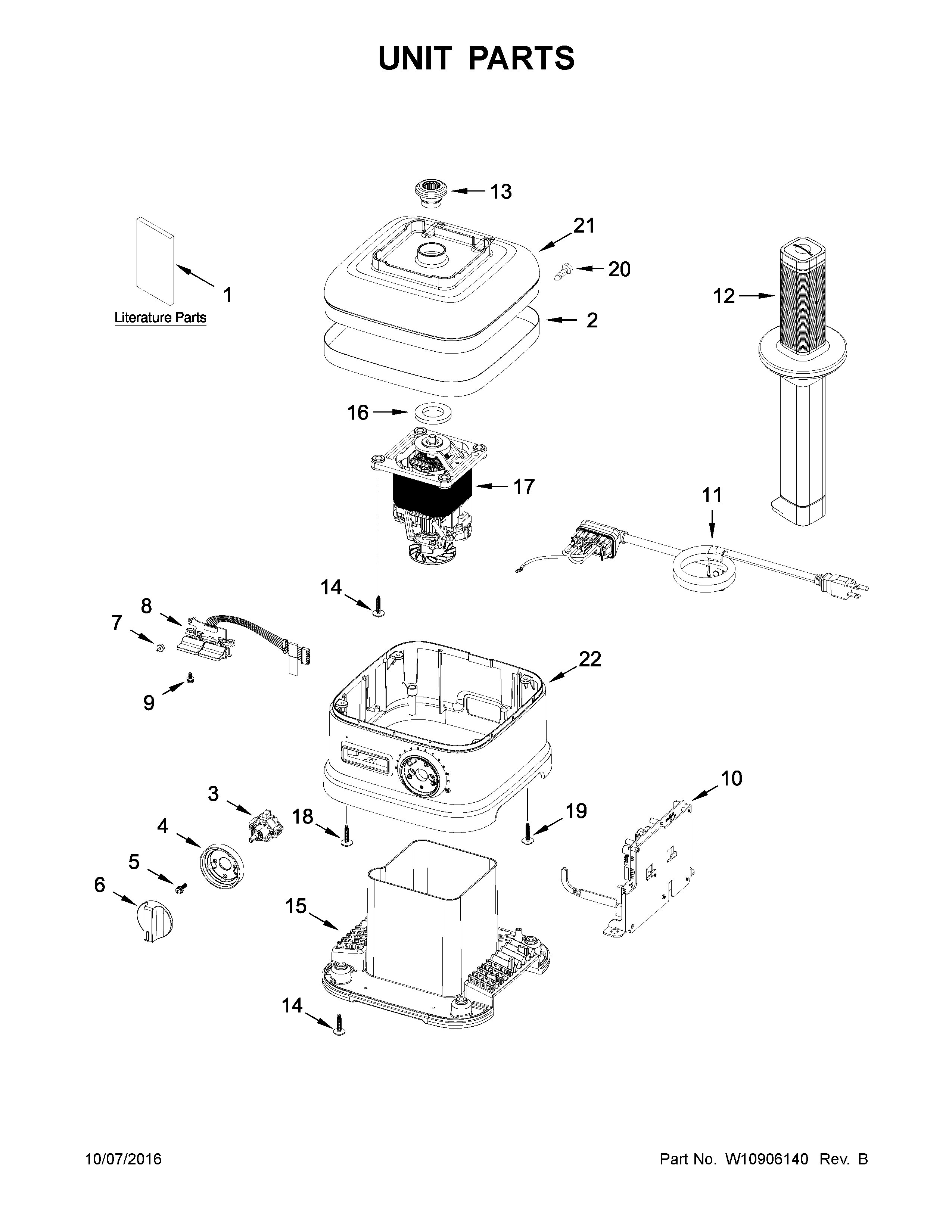 KitchenAid KSBC1B0CU0 unit parts diagram