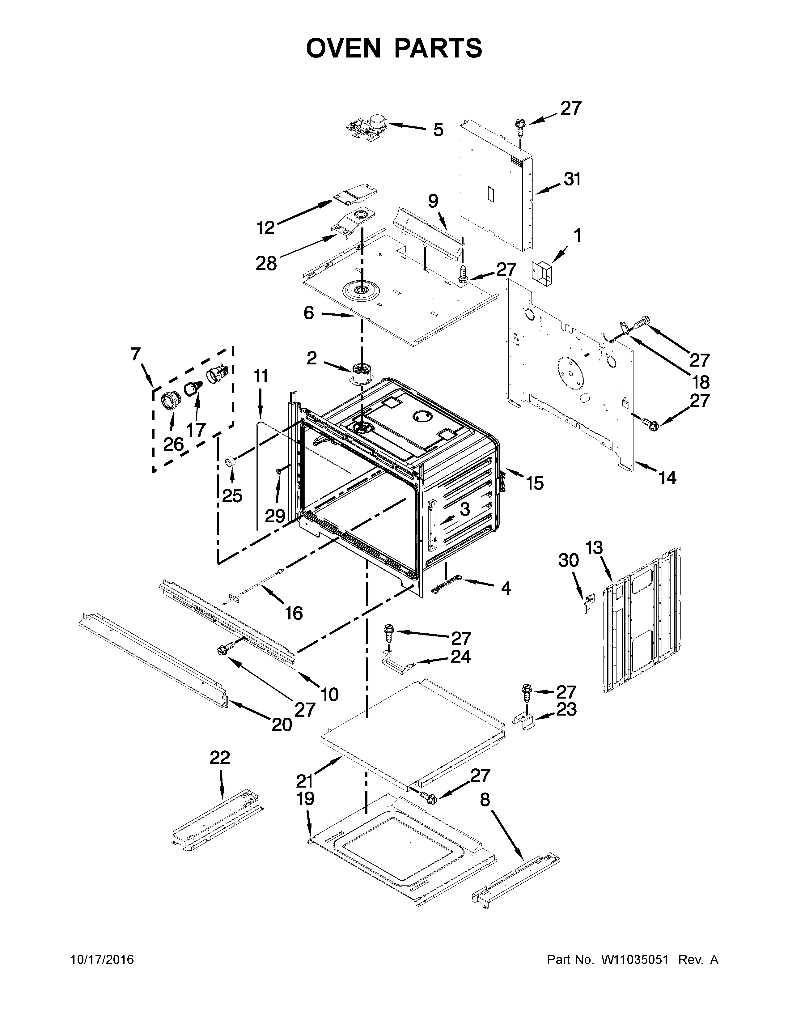 Whirlpool WOC54EC0AS04 oven parts diagram