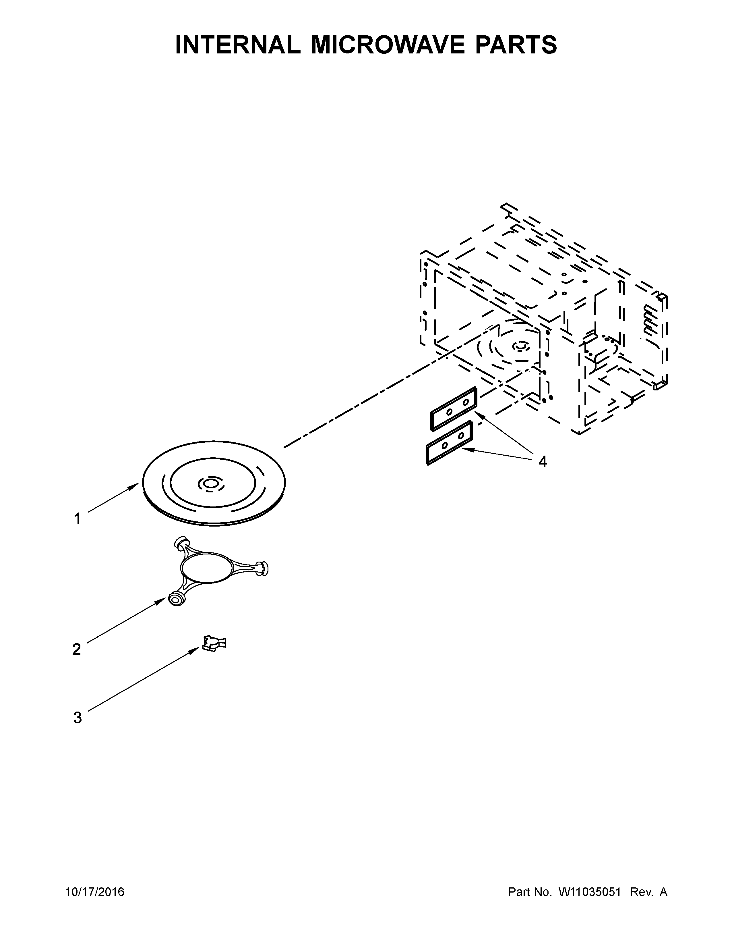 Whirlpool WOC54EC0AS04 internal microwave parts diagram