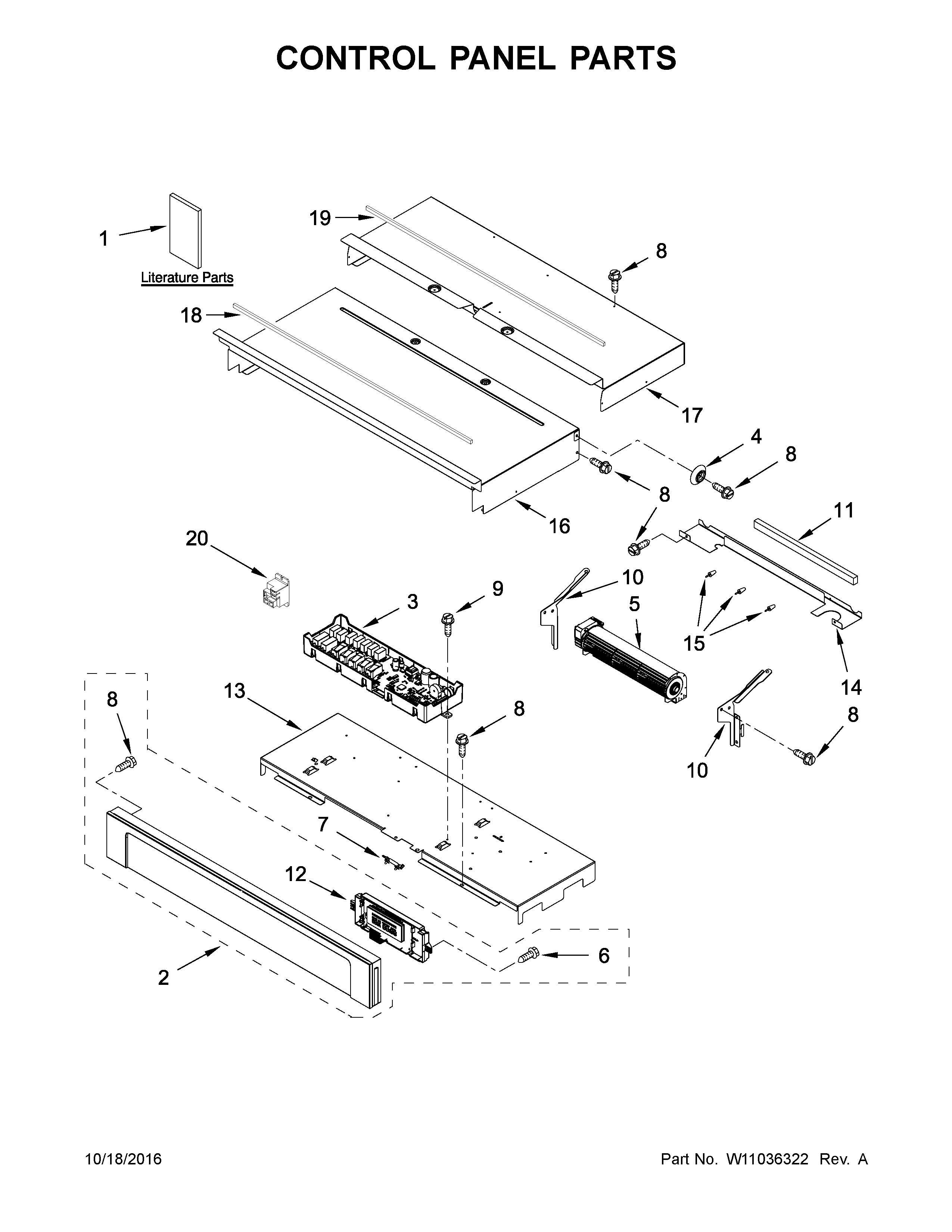 Maytag MEW9630FW01 control panel parts diagram