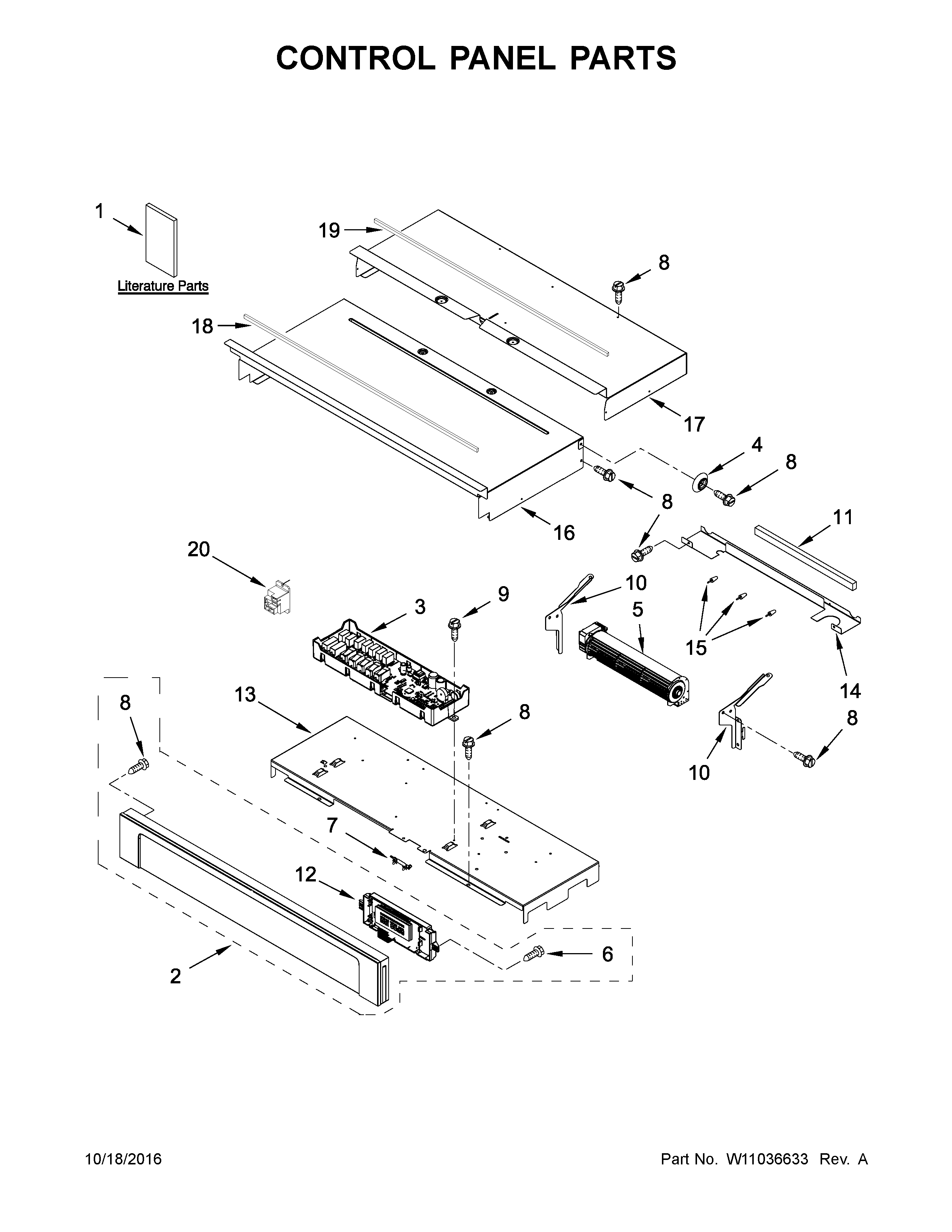 Maytag MEW9627FW01 control panel parts diagram