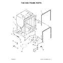 KitchenAid KDFE204ESS3 tub and frame parts diagram