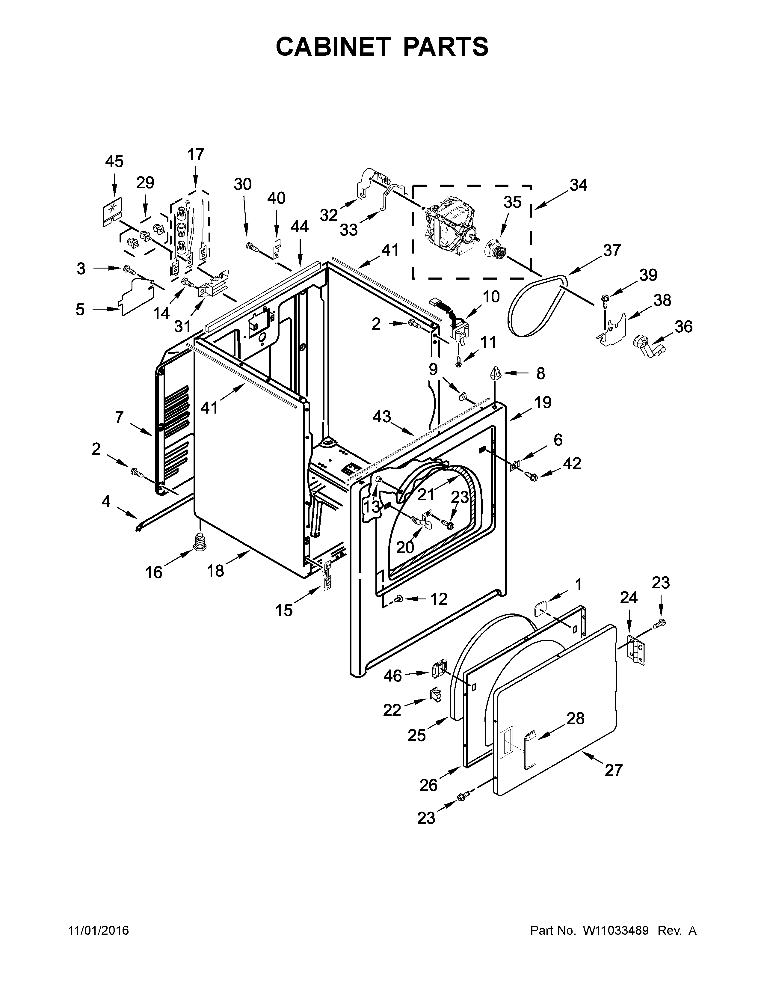 Admiral 4KAED4900FW0 cabinet parts diagram