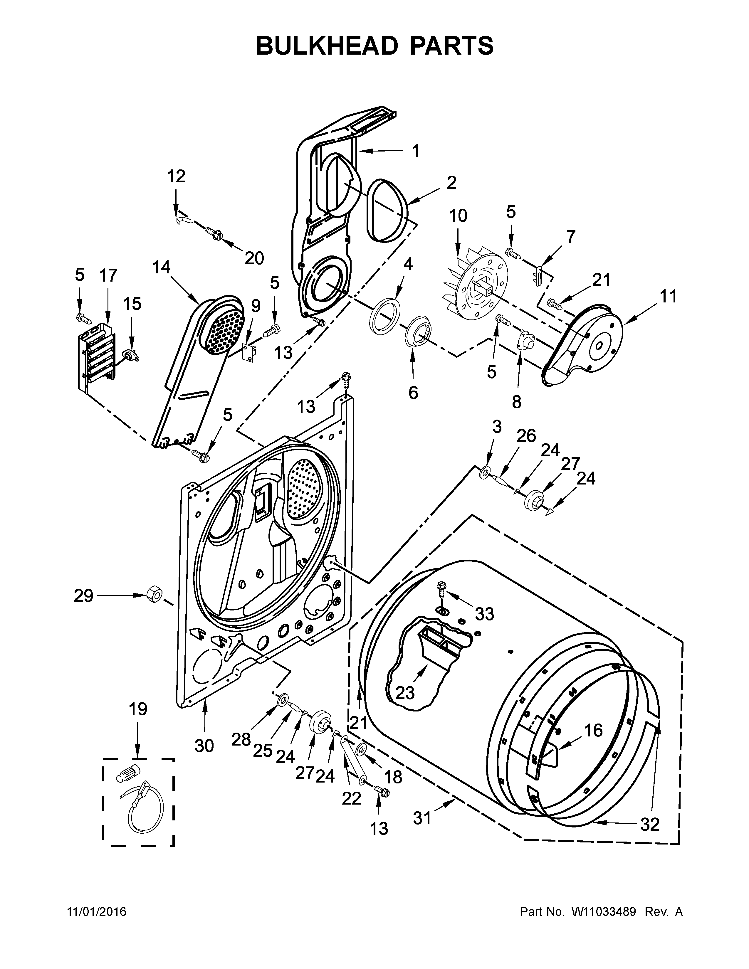 Admiral 4KAED4900FW0 bulkhead parts diagram