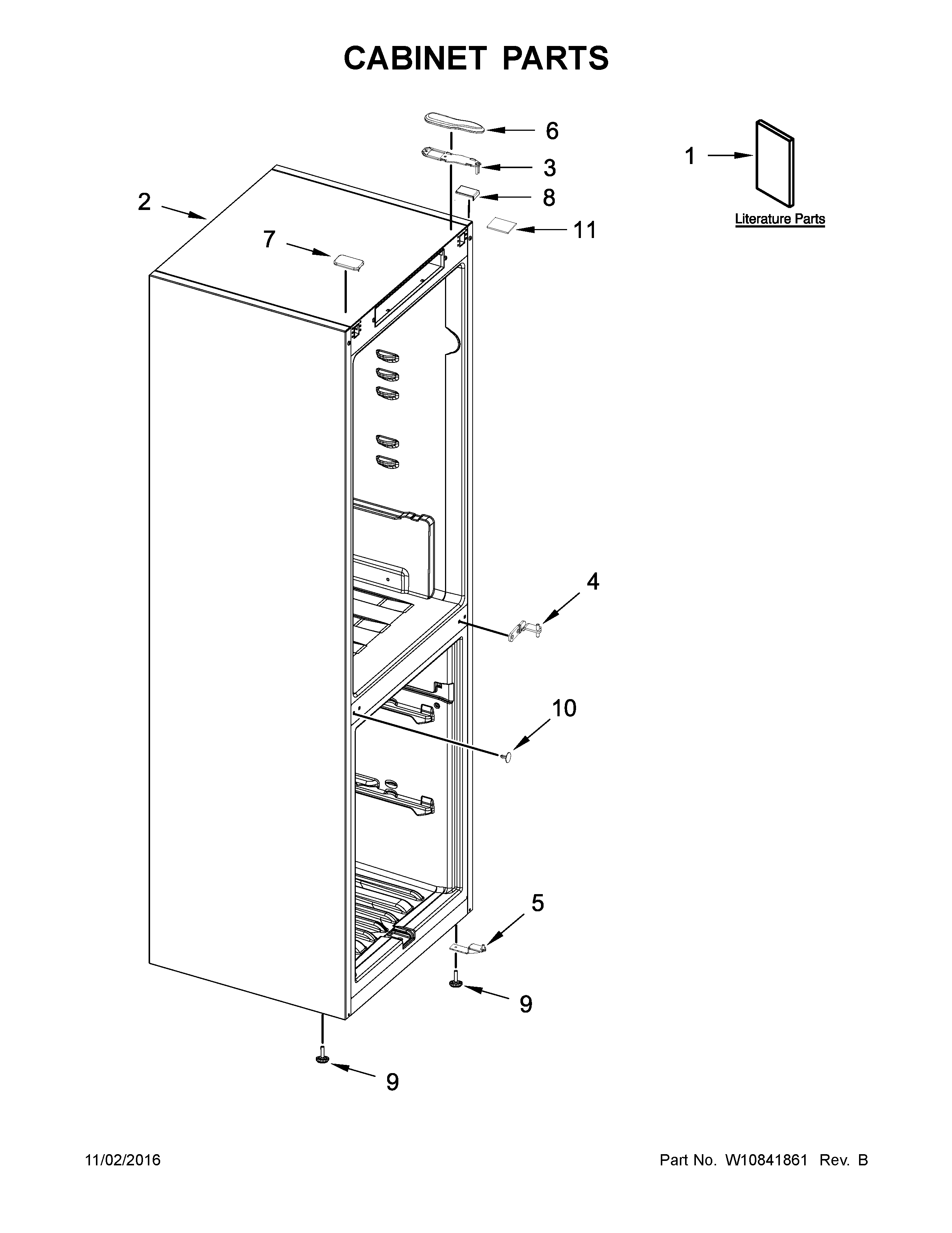 Whirlpool URB551WNEM0 cabinet parts diagram
