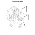 KitchenAid KDTE104EBL3 tub and frame parts diagram