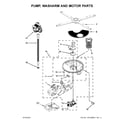 KitchenAid KDTE104EBL3 pump, washarm and motor parts diagram