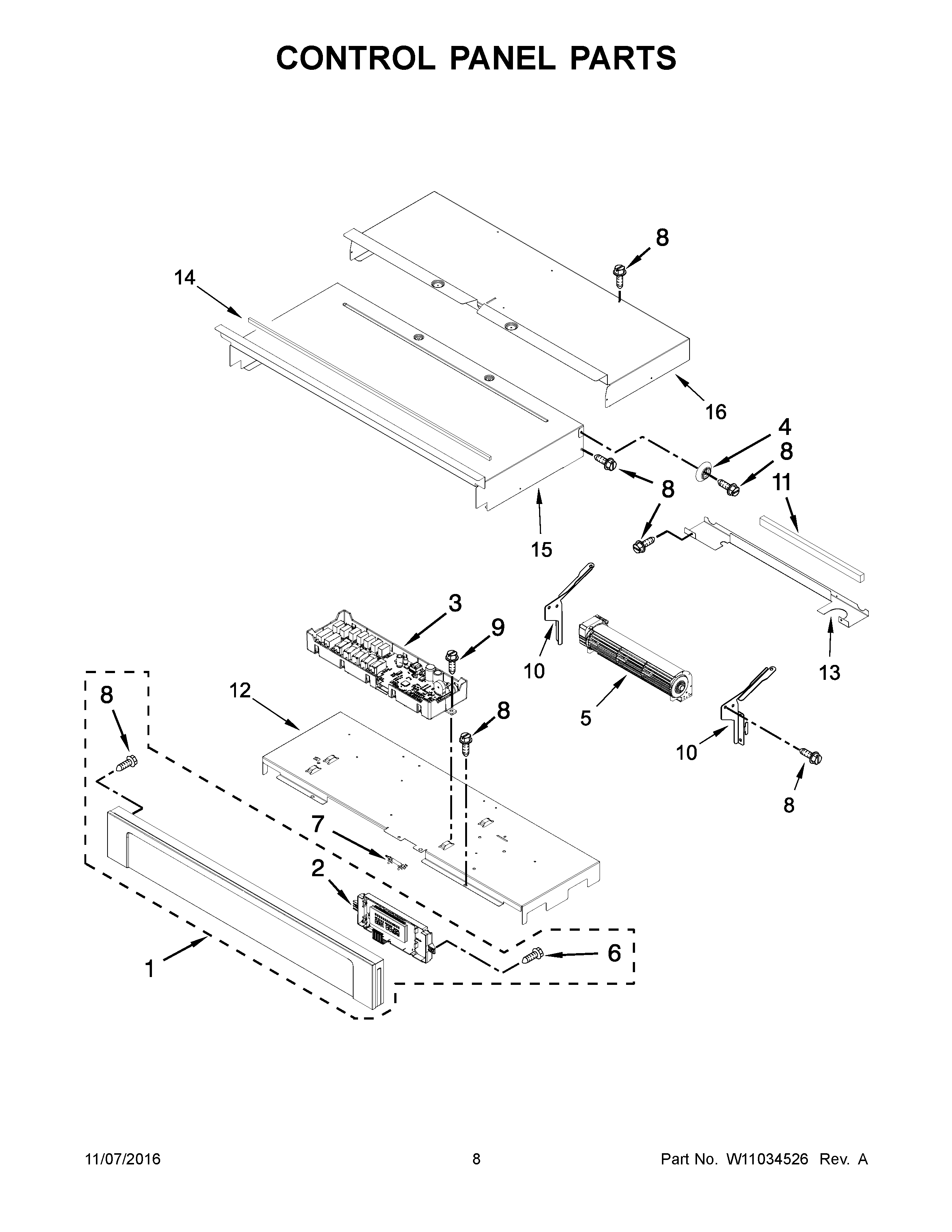 Maytag MEW9527FB01 control panel parts diagram