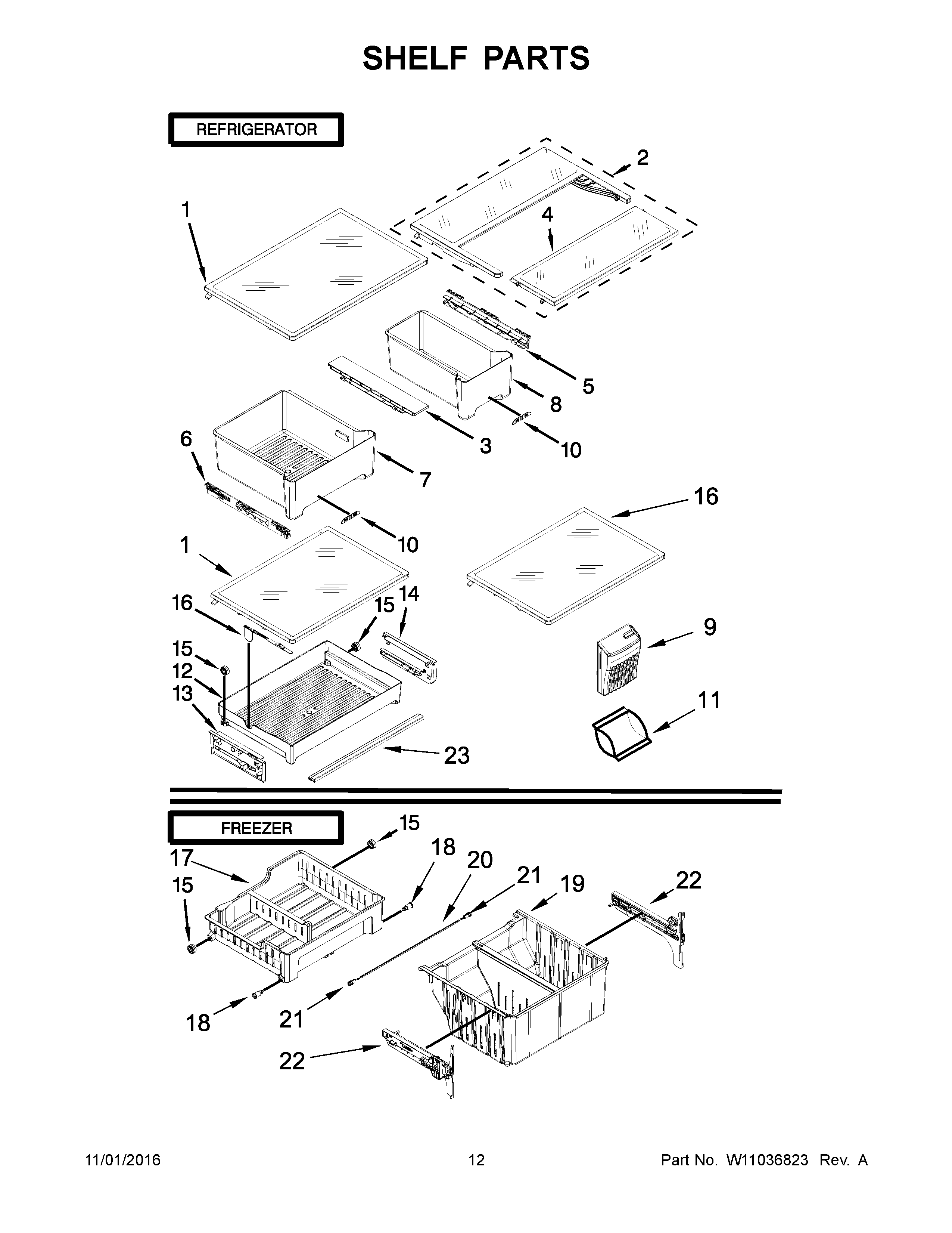 Maytag MFF2055FRW00 shelf parts diagram