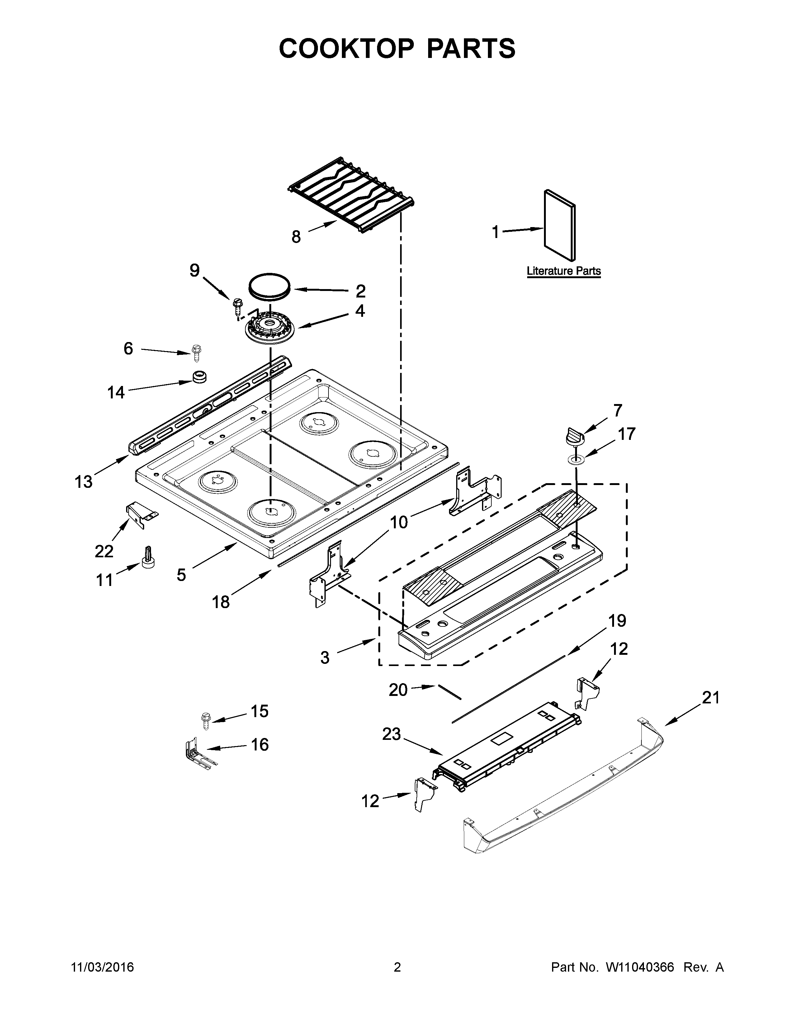 Amana AGS6603SFS0 cooktop parts diagram