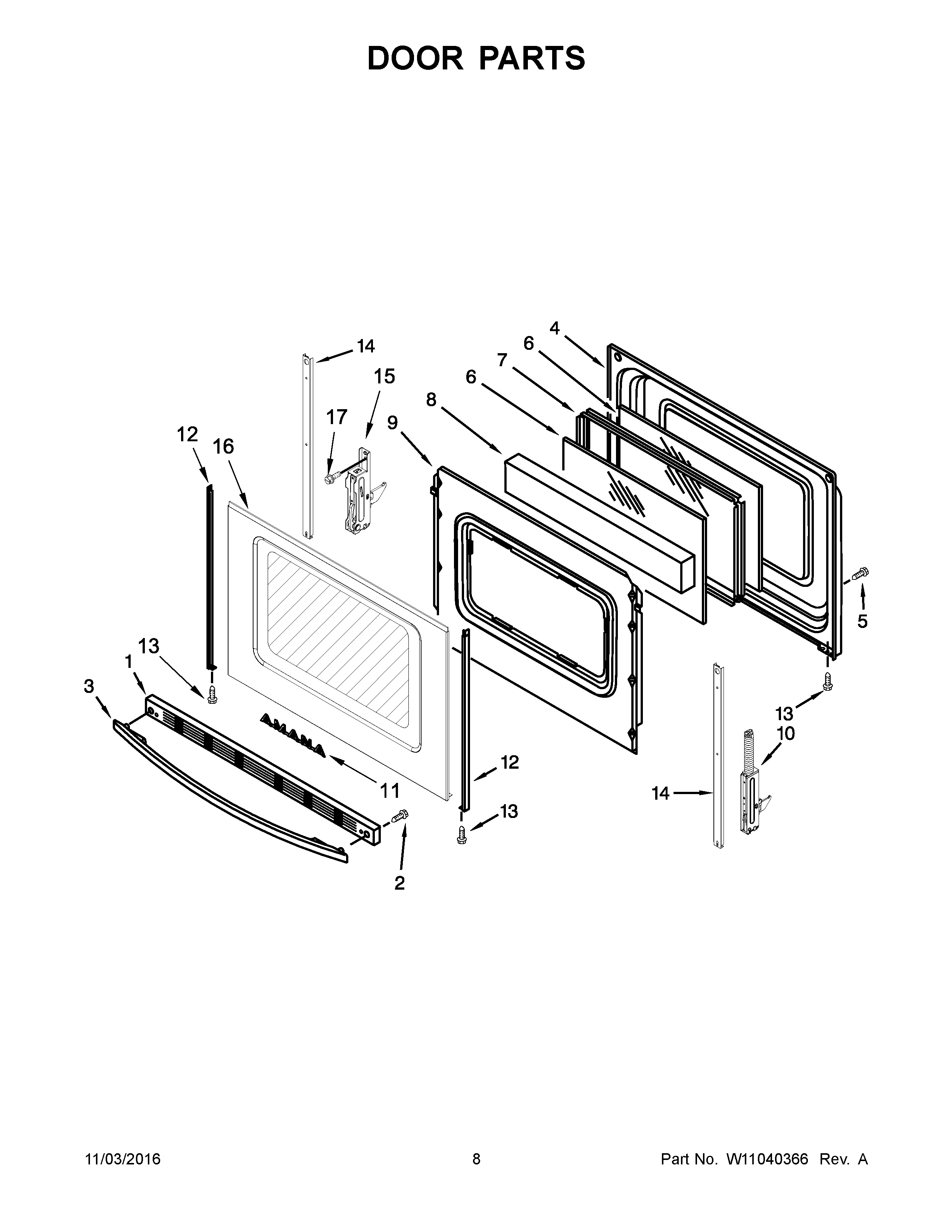 Amana AGS6603SFS0 door parts diagram