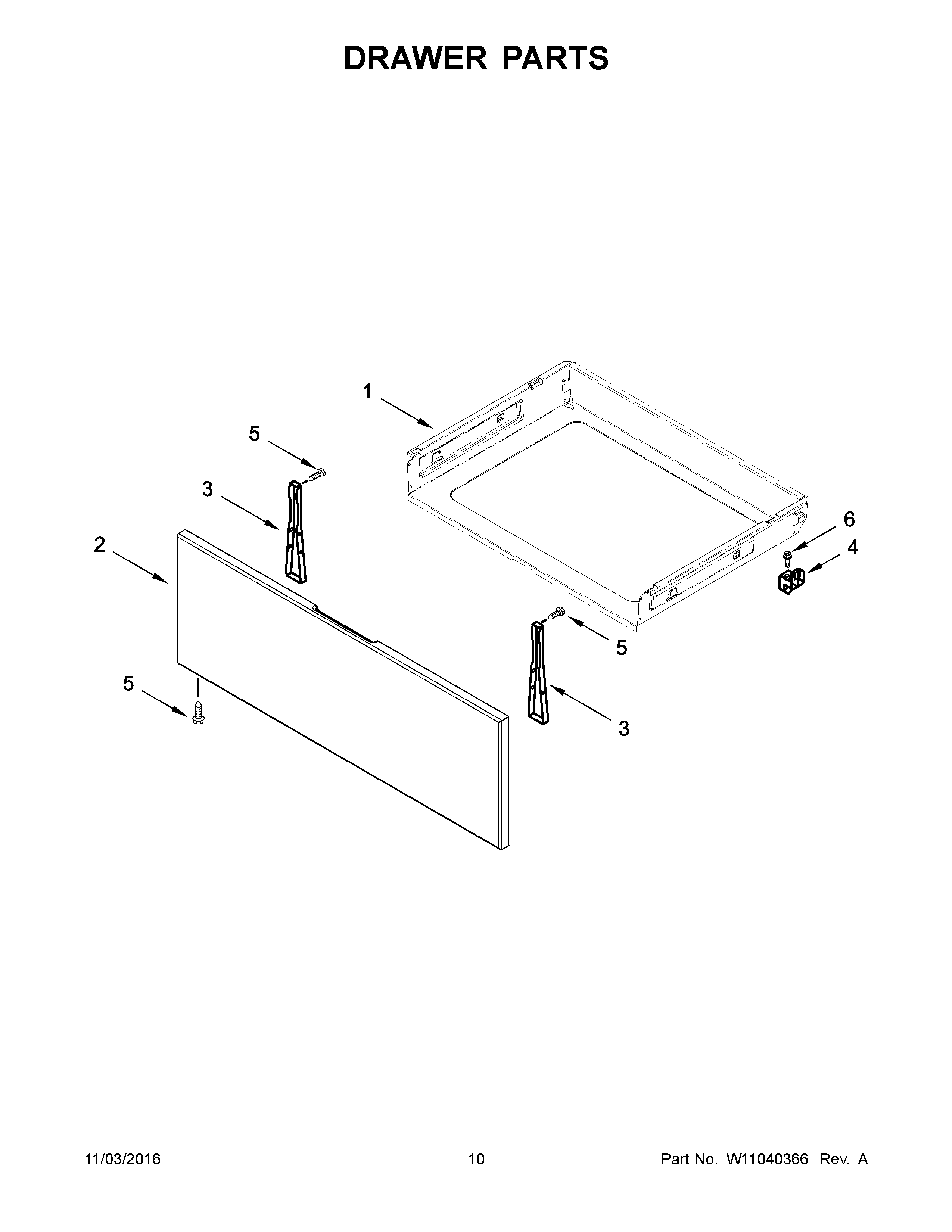 Amana AGS6603SFS0 drawer parts diagram