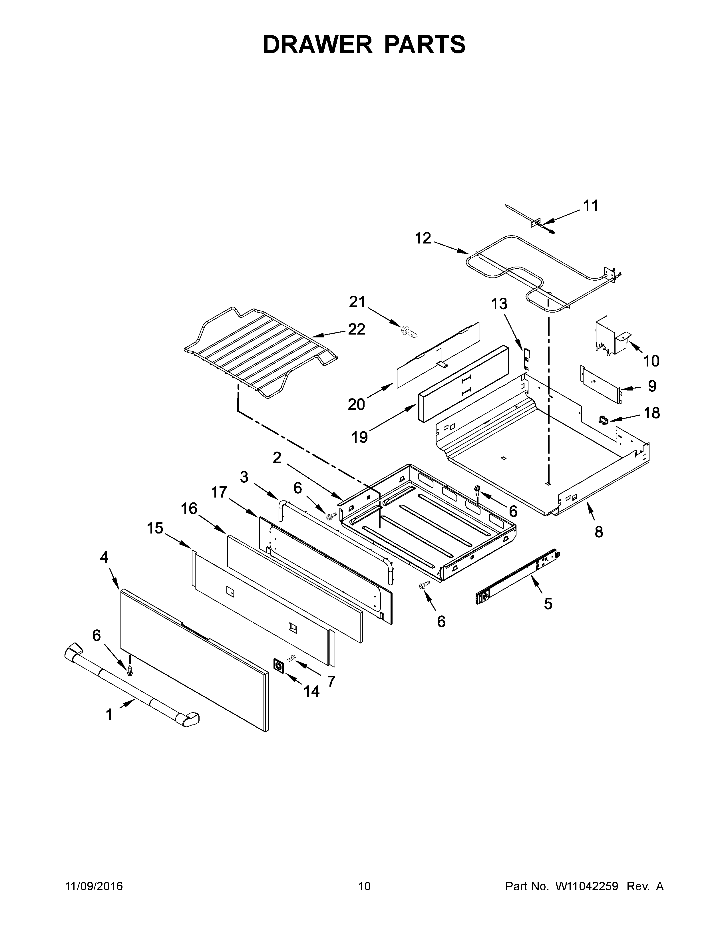 Jenn-Air JIS1450DP1 drawer parts diagram